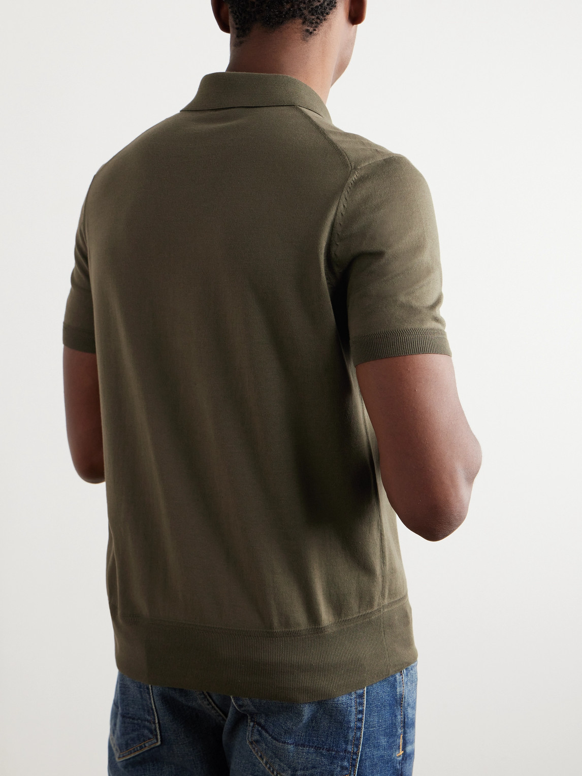 Shop Tom Ford Slim-fit Cotton Polo Shirt In Green