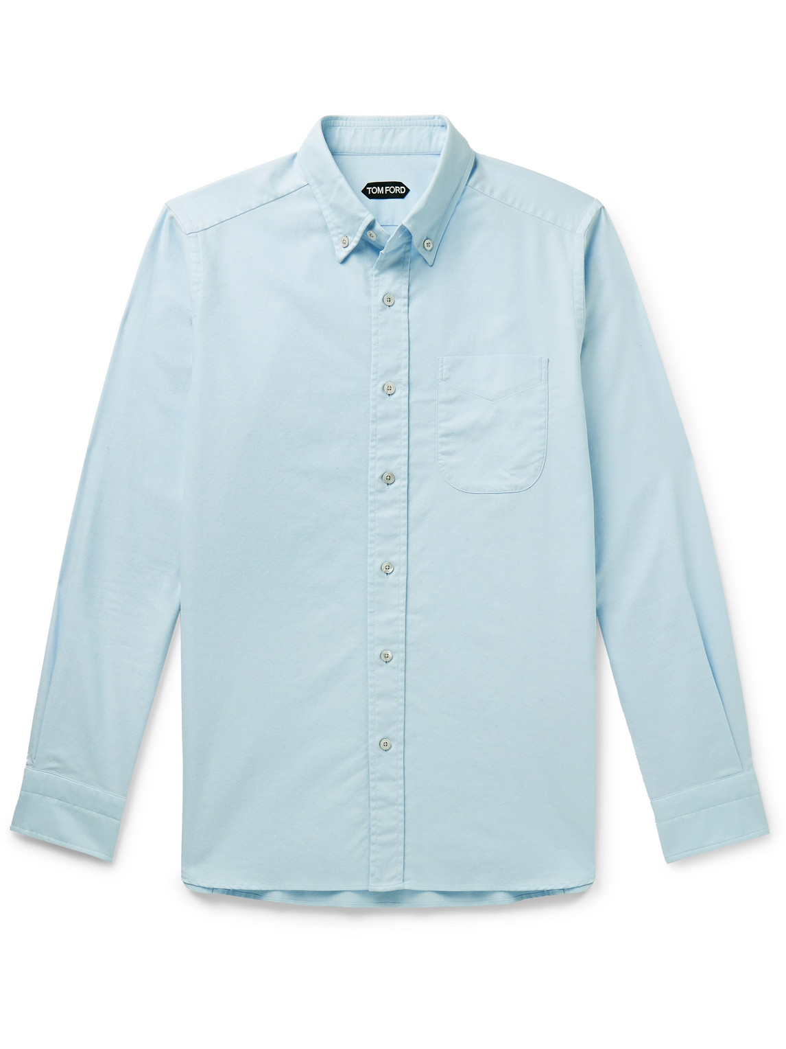 Tom Ford Button-down Collar Cotton Oxford Shirt In Blue