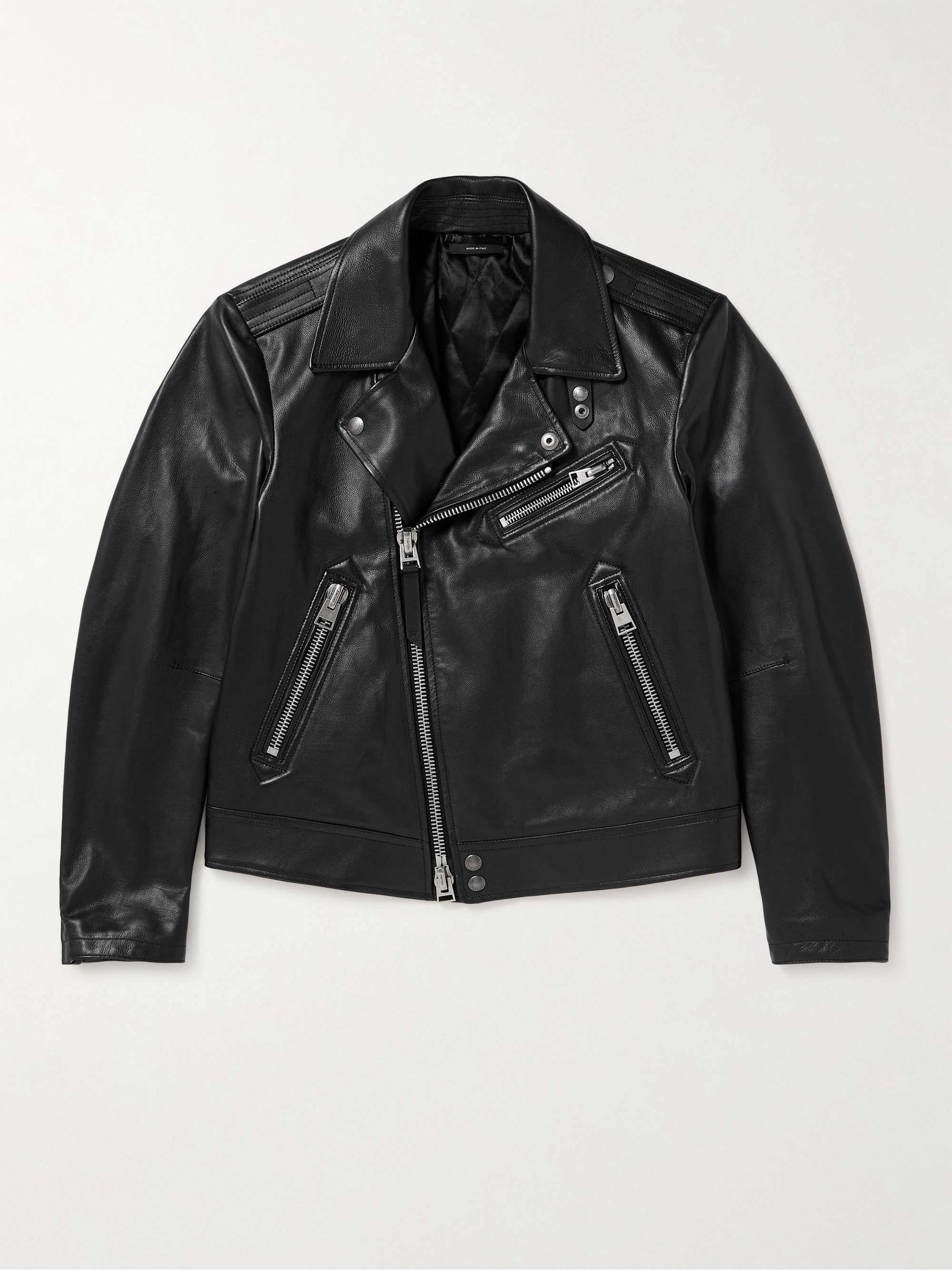 TOM FORD Full-Grain Leather Biker Jacket for Men | MR PORTER