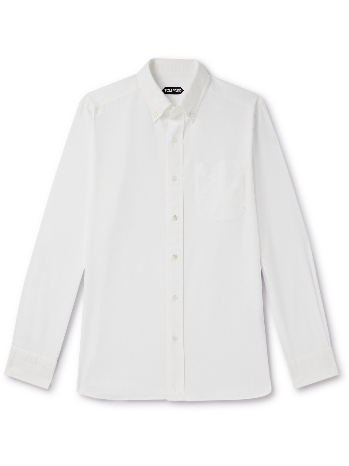 Tom Ford Button-down Collar Cotton Oxford Shirt In White