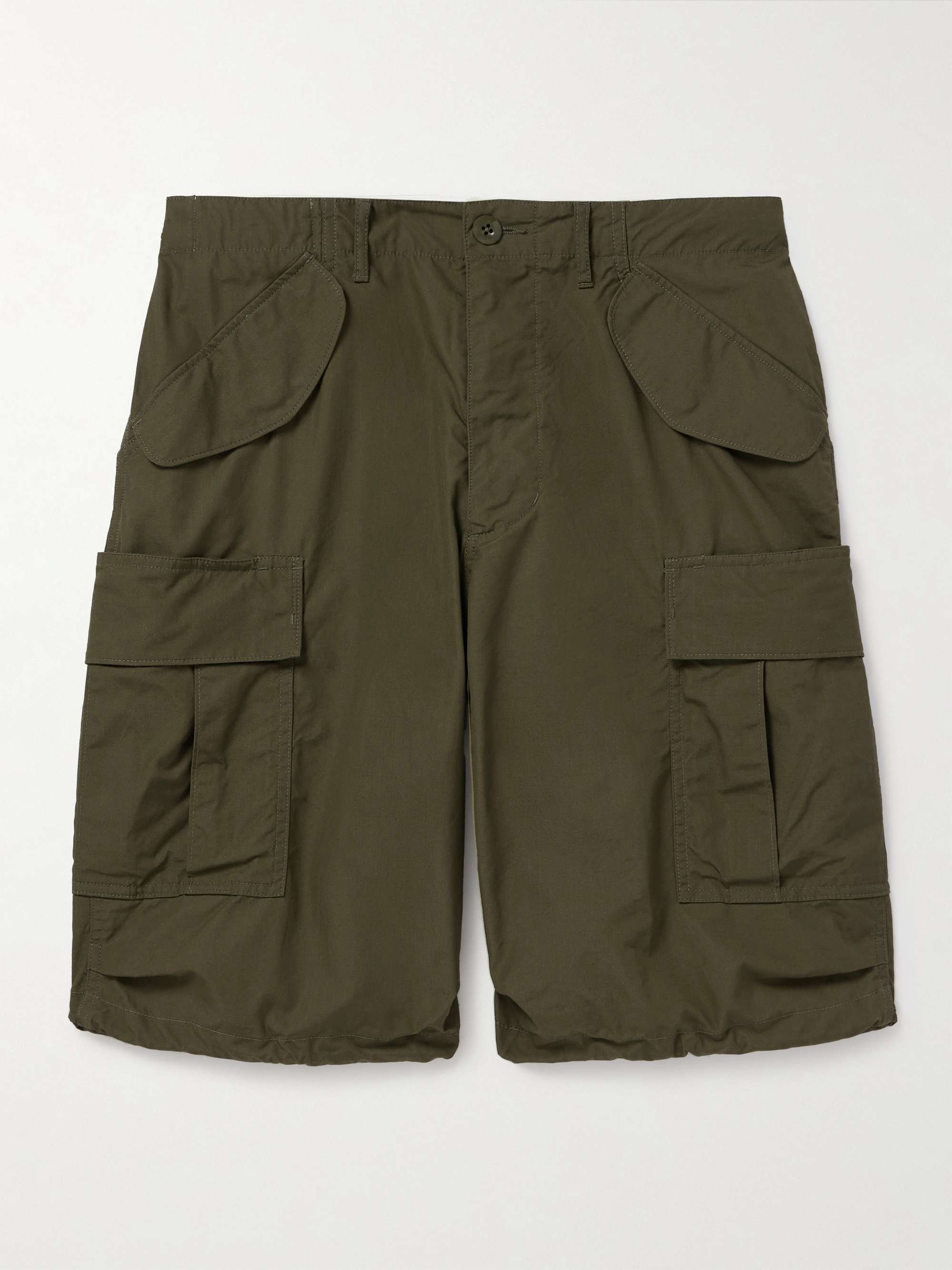 Beams Plus Straight-Leg Cotton-Ripstop Cargo Shorts - Men - Green Shorts - S