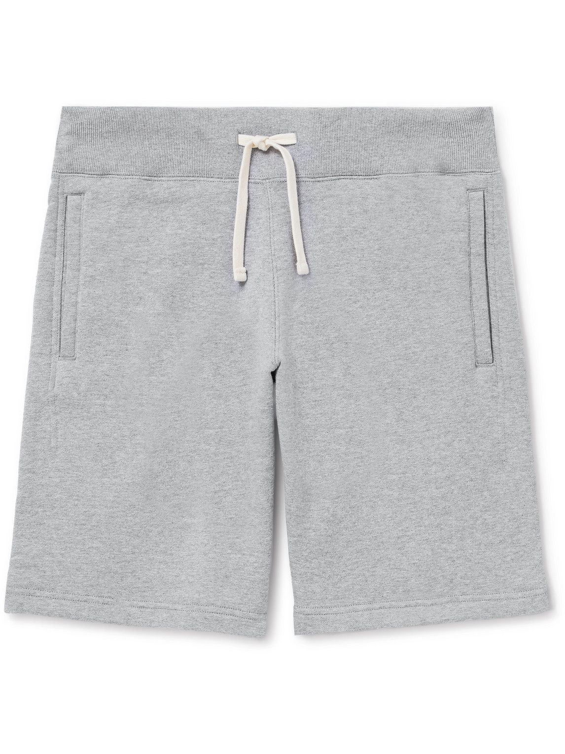 Beams Straight-leg Cotton-jersey Drawstring Shorts In Gray