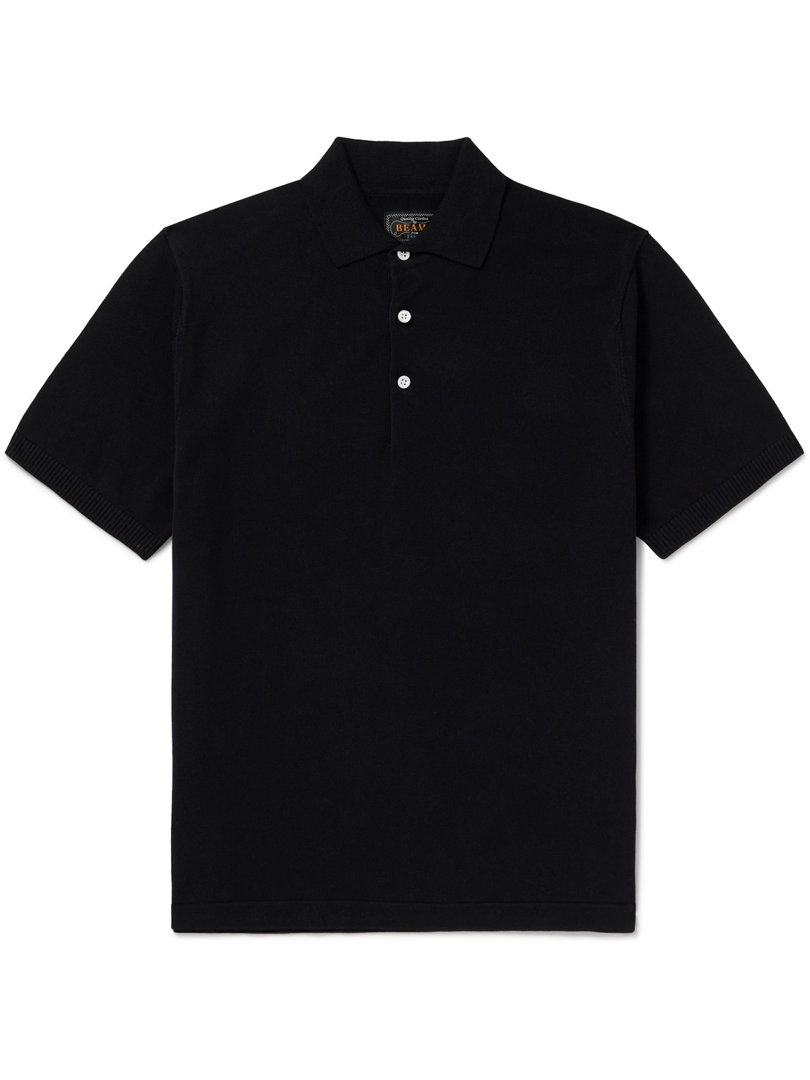 Beams Cotton Polo Shirt In Black