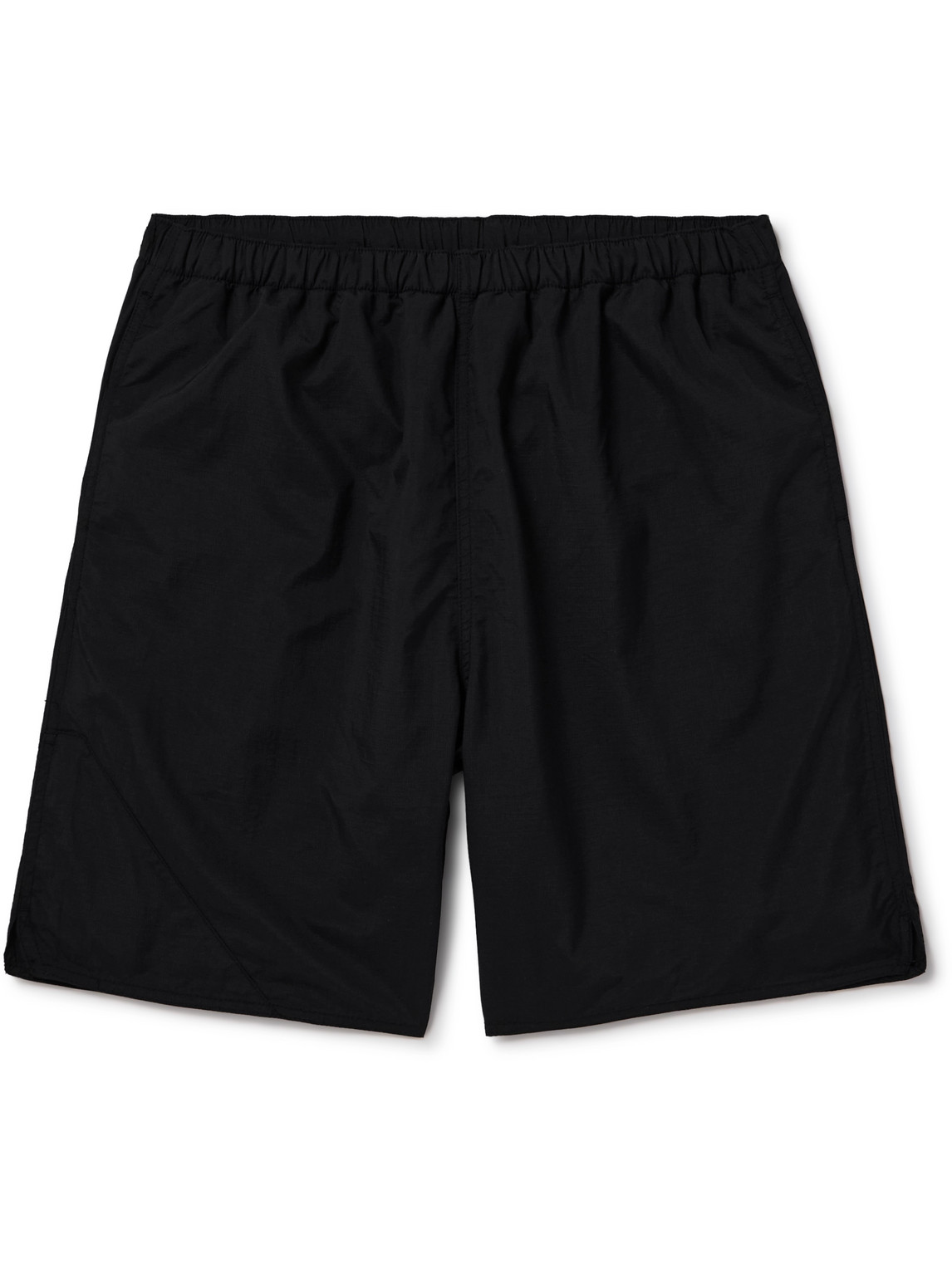 Beams Wide-leg Nylon Ripstop Shorts In Black