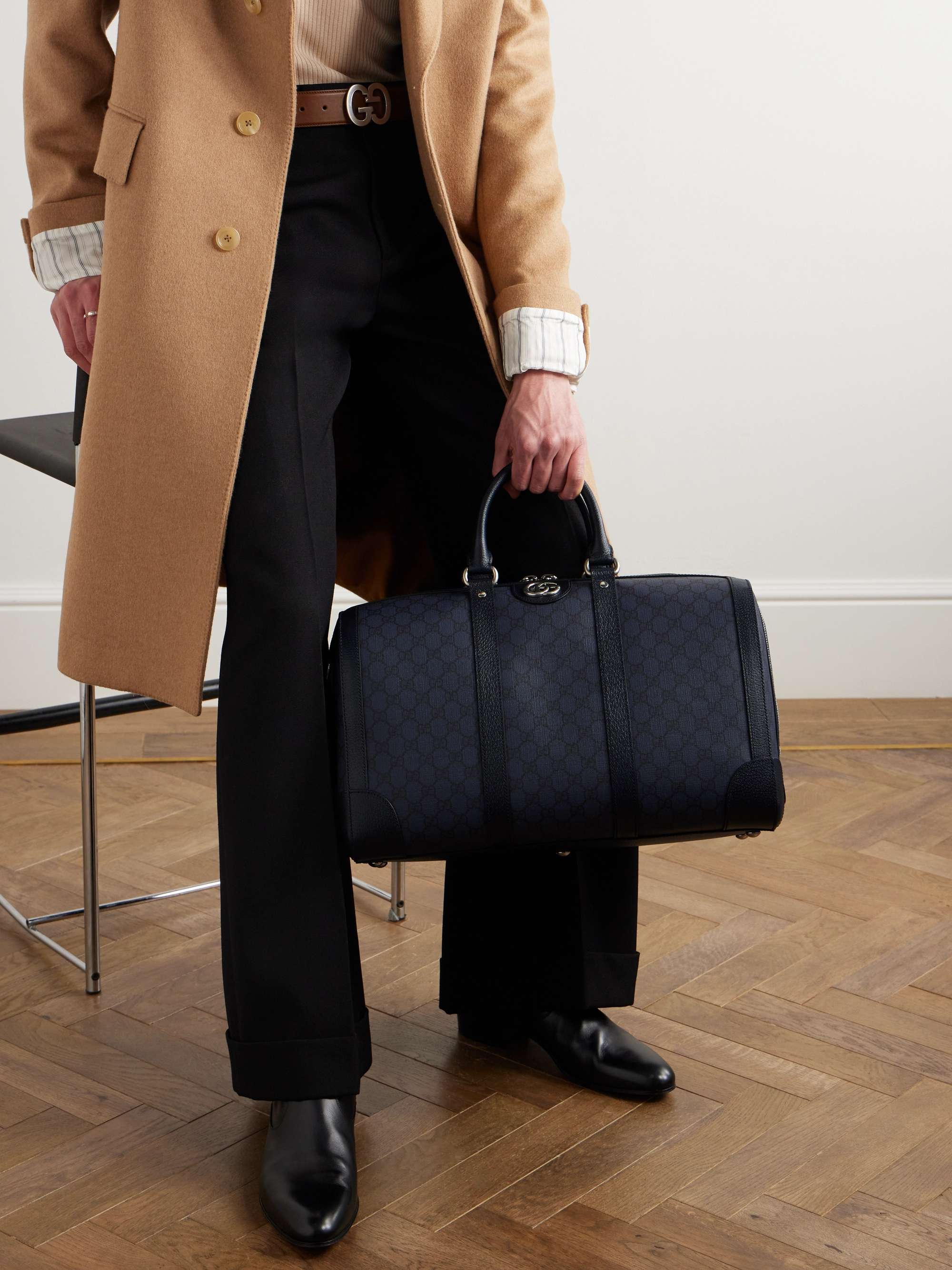 GUCCI Ophidia Leather-Trimmed Monogrammed Coated-Canvas Weekend Bag for Men  | MR PORTER