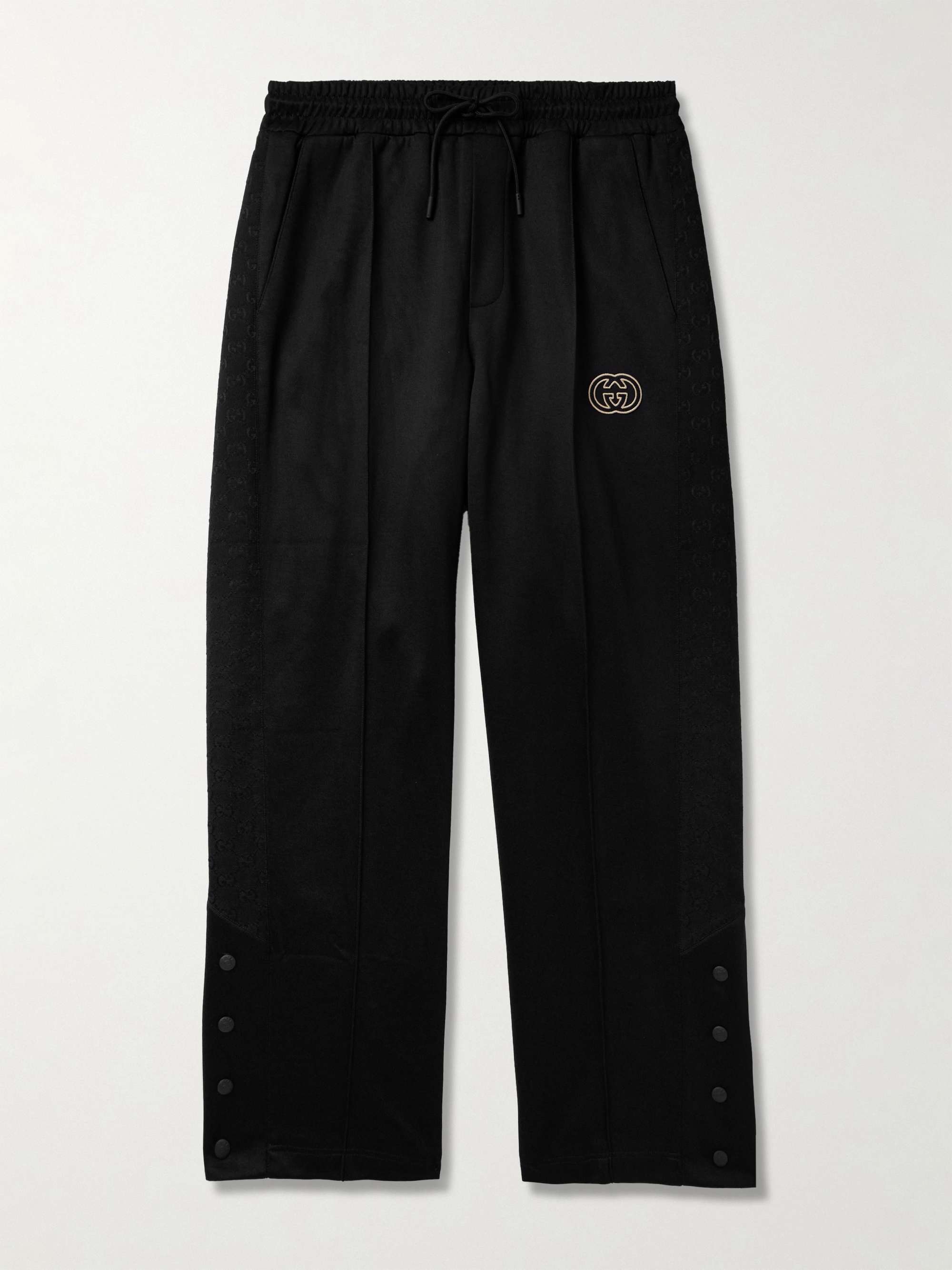 GUCCI Wide-Leg Logo-Embroidered Monogrammed Tech-Jersey Sweatpants for ...