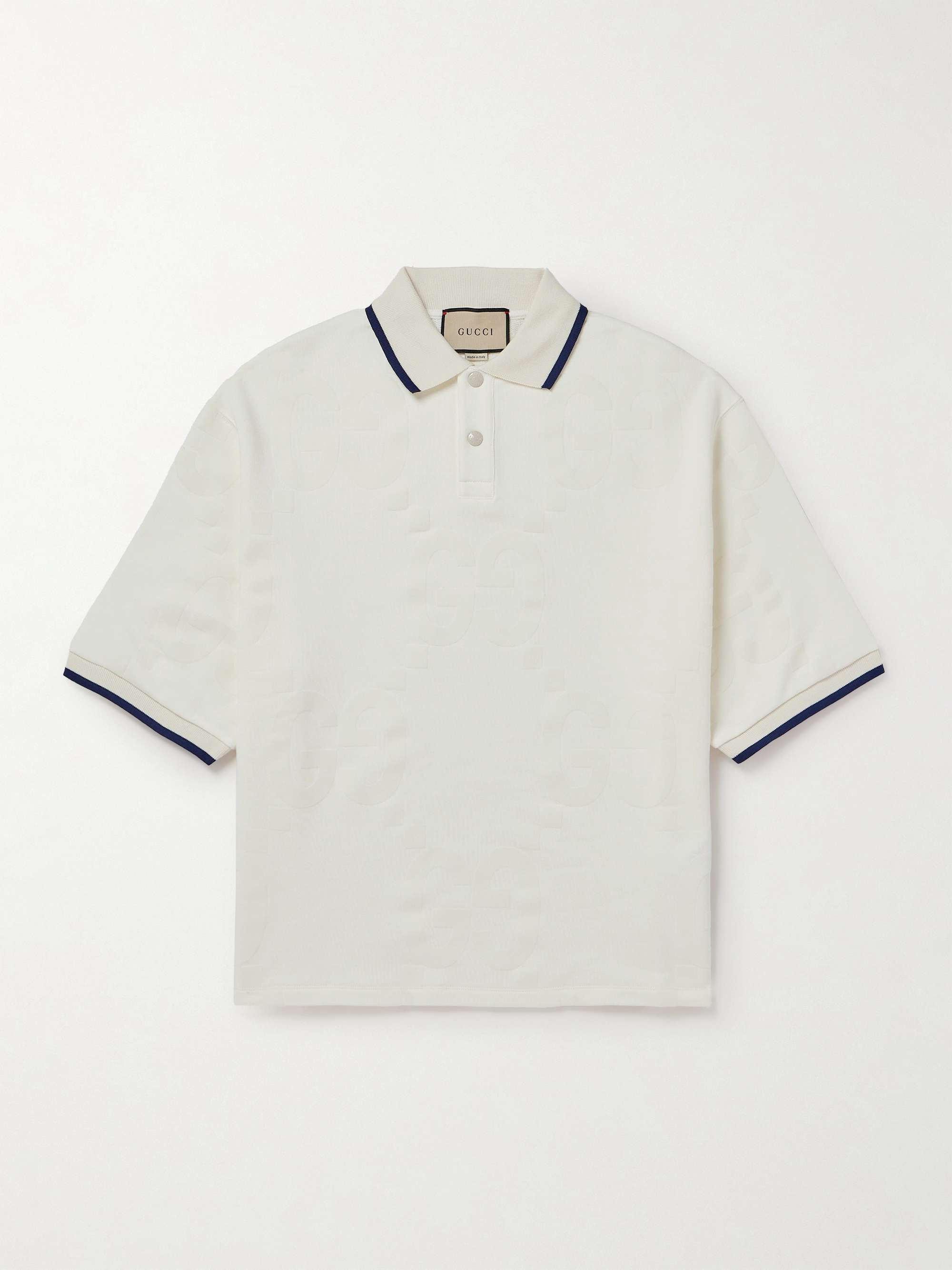 GUCCI Logo-Flocked Cotton-Jersey Polo Shirt for Men | MR PORTER
