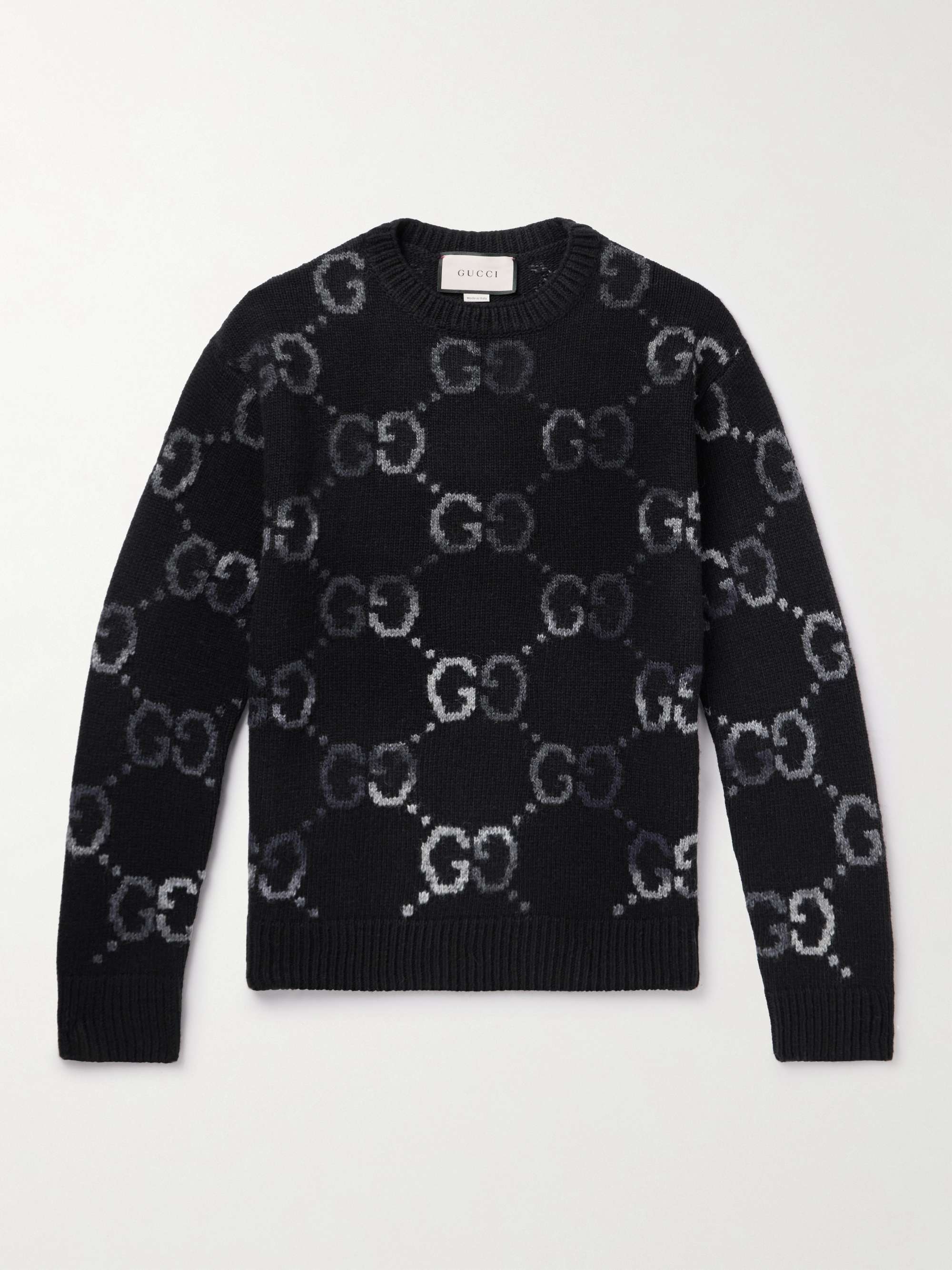 Geneigd zijn ergens bij betrokken zijn schraper GUCCI Logo-Jacquard Wool-Blend Sweater for Men | MR PORTER