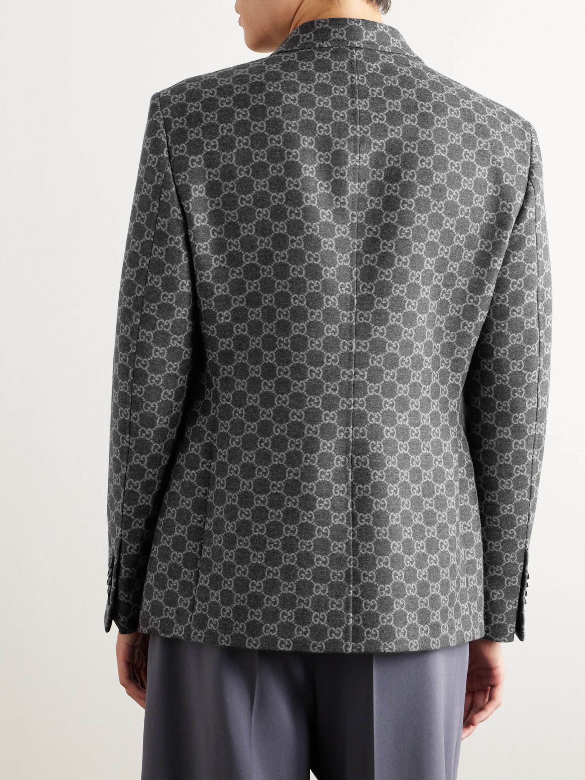 GUCCI Monogrammed Wool Suit Jacket For Men | MR PORTER