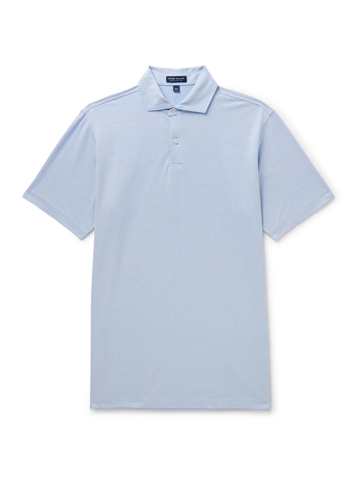 Shop Peter Millar Albatross Pima Cotton-blend Piqué Polo Shirt In Blue