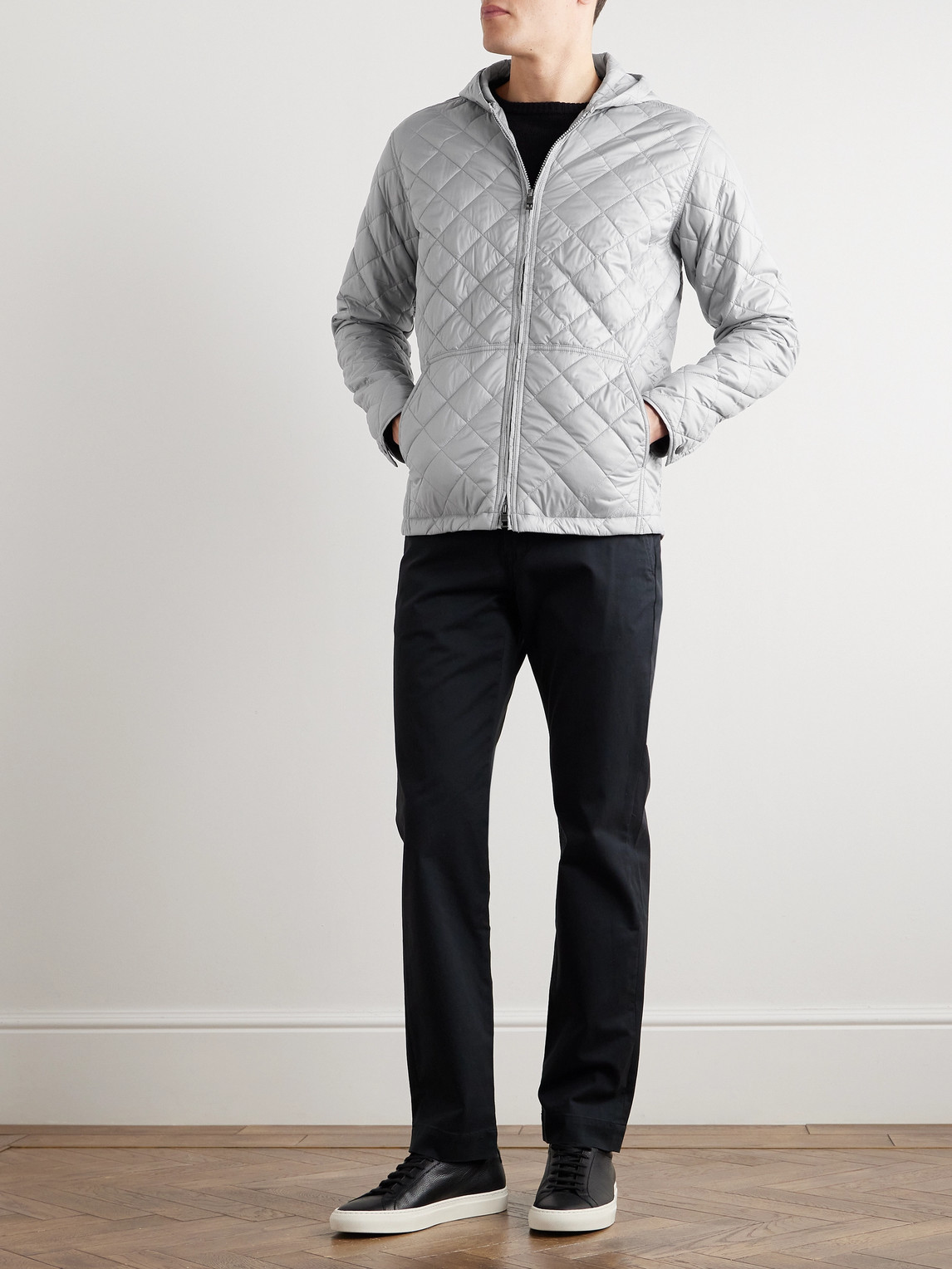 Shop Peter Millar Essex Quilted Shell Jacket In Gray