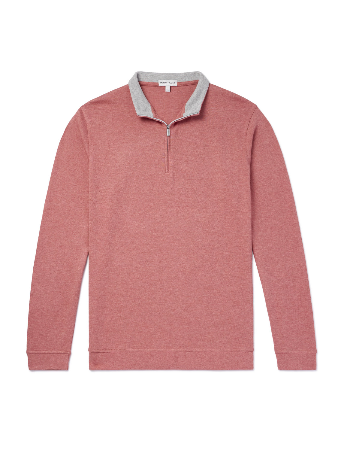 Peter Millar Crown Comfort Cotton-blend Half-zip Jumper In Red