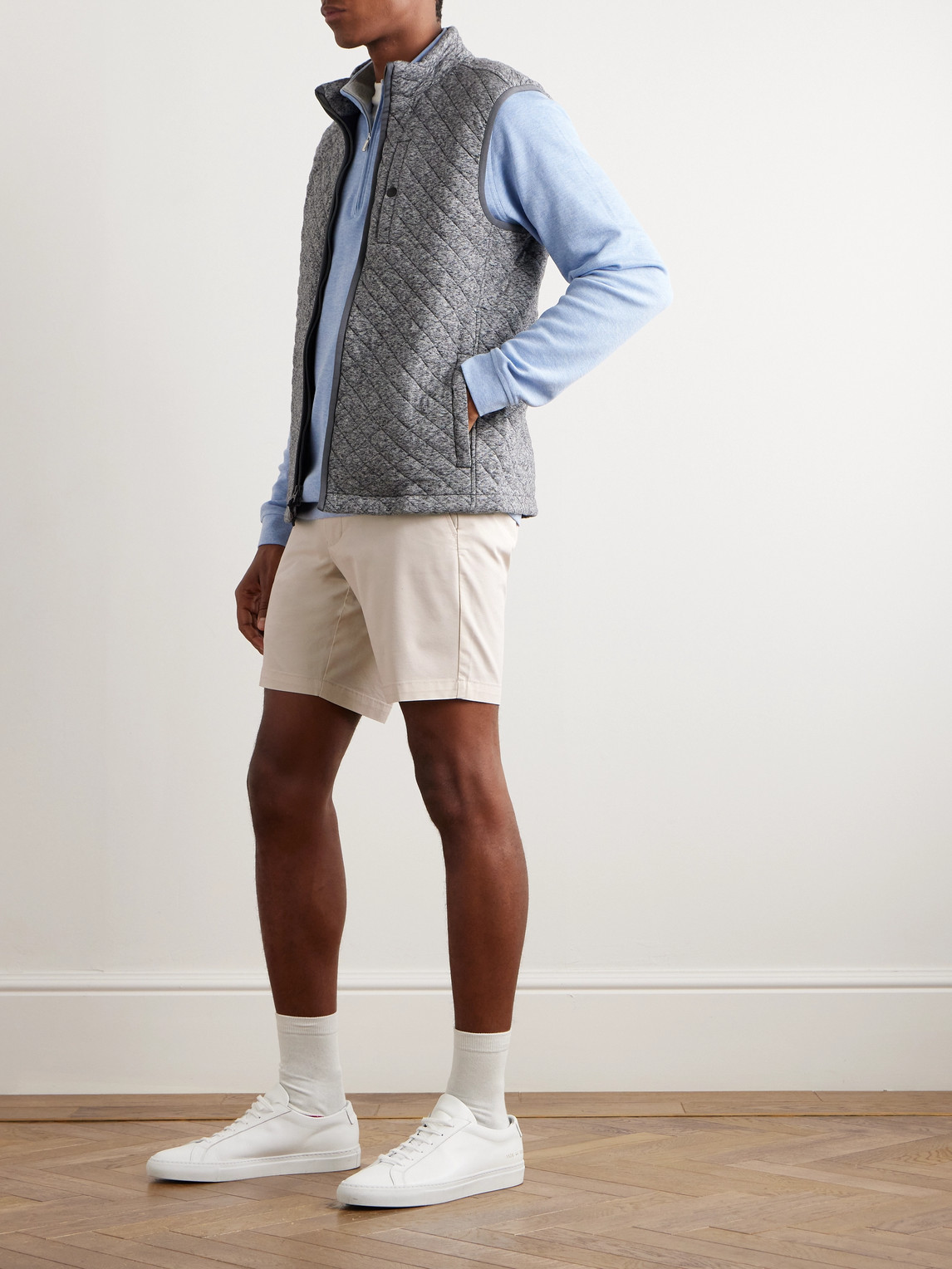 Shop Peter Millar Crown Comfort Slim-fit Straight-leg Woven Shorts In Neutrals