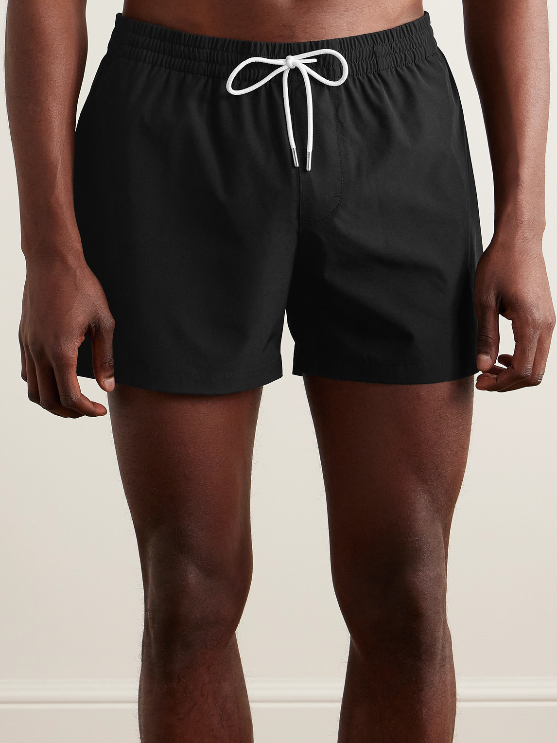 Shop Club Monaco Arlen Straight-leg Short-length Recycled Swim Shorts In Black