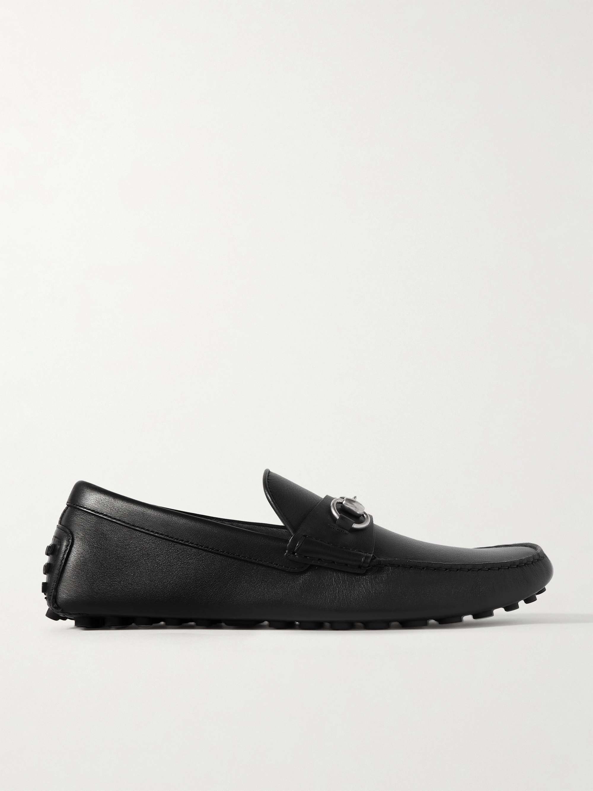 GUCCI Byorn Horsebit-Embellished Leather Driving Shoes for Men | MR PORTER