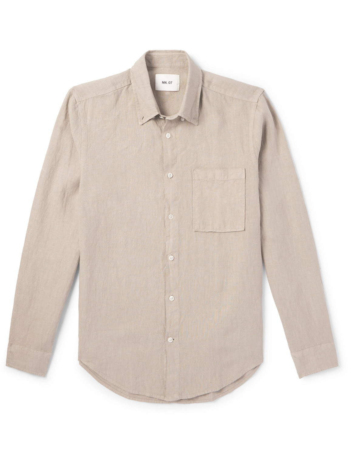 Nn07 Arne Button-down Collar Linen Shirt In Neutrals