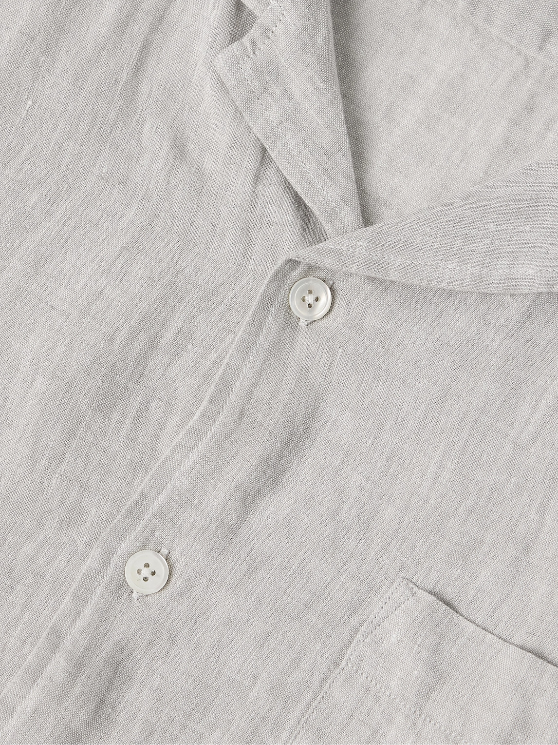 Shop Hartford Palm Convertible-collar Linen Shirt In Neutrals