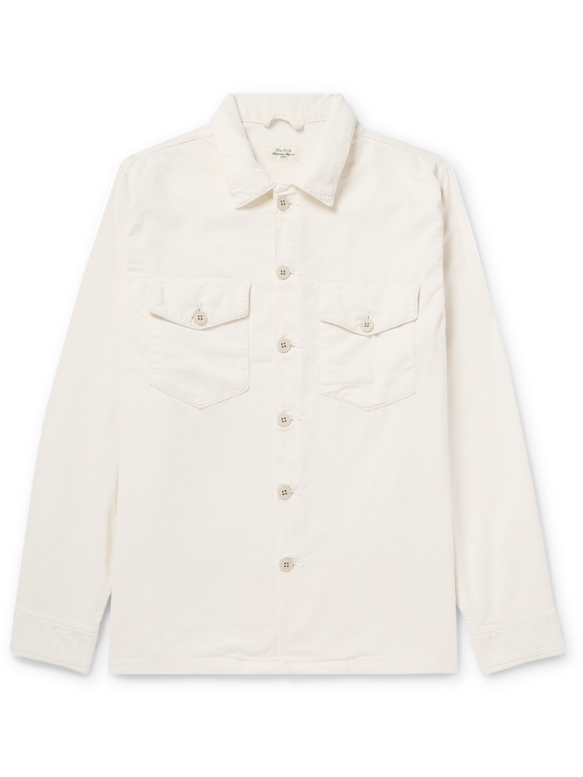 Hartford Jame Cotton-corduroy Overshirt In White