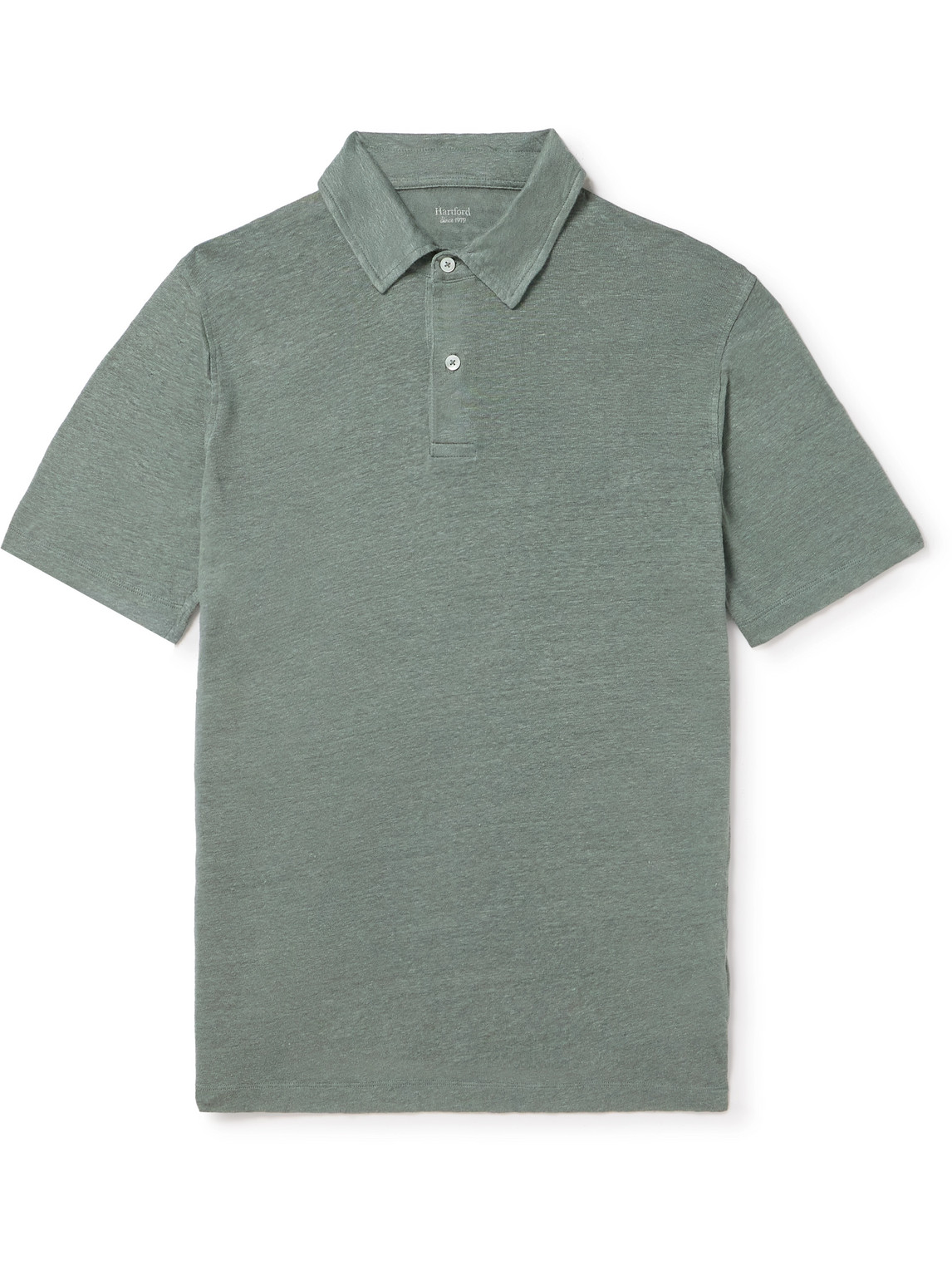 Hartford Linen Polo Shirt In Green