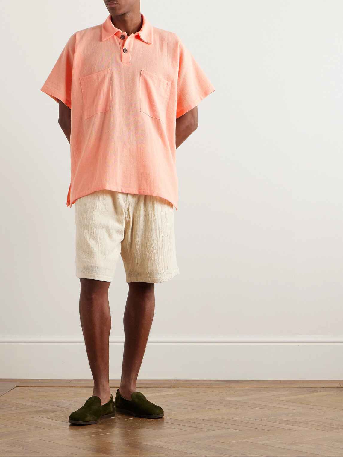 Shop Monitaly Cotton Polo Shirt In Orange
