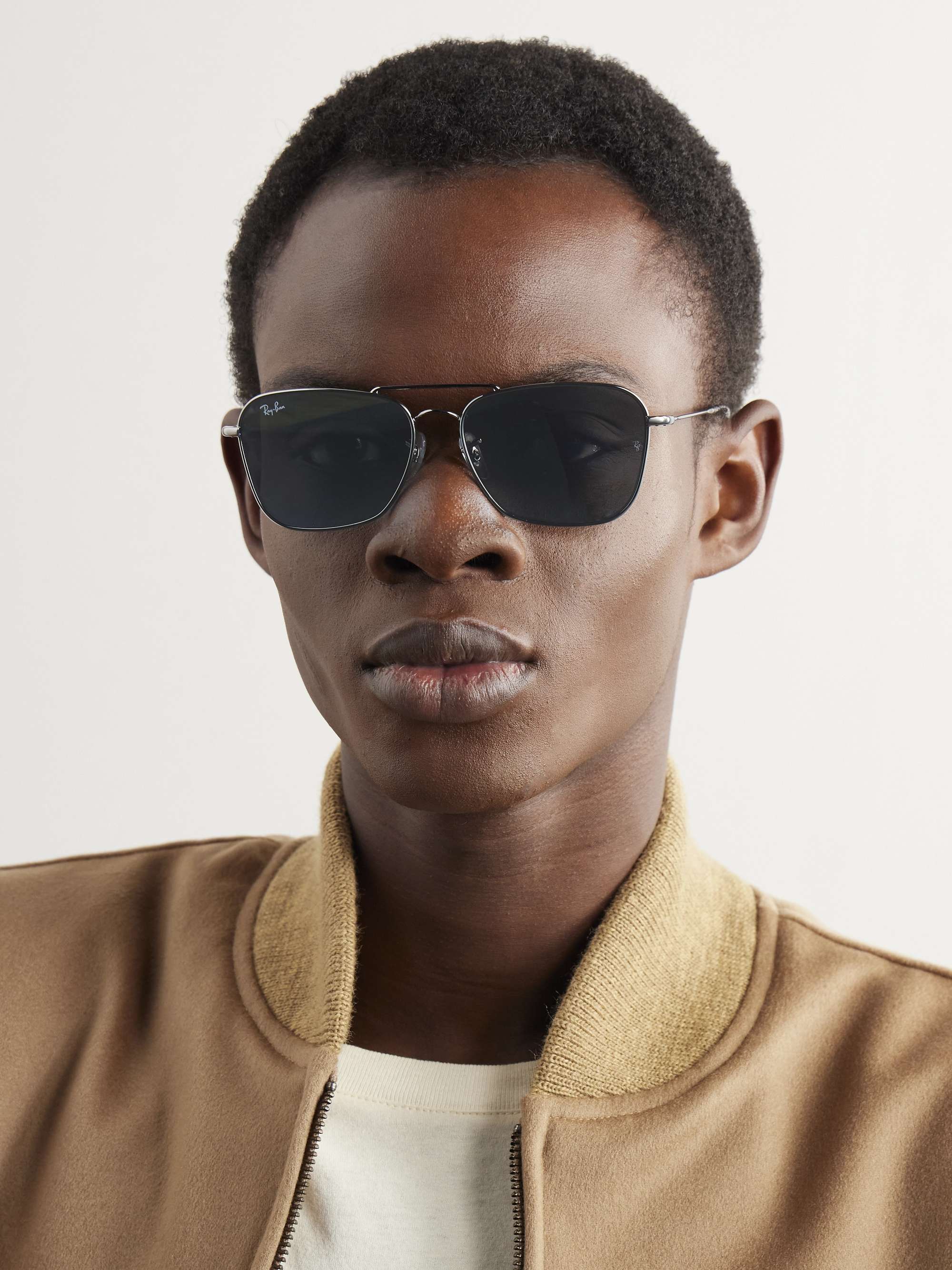 RAY-BAN Caravan Reverse Square-Frame Silver-Tone Sunglasses for Men | MR  PORTER