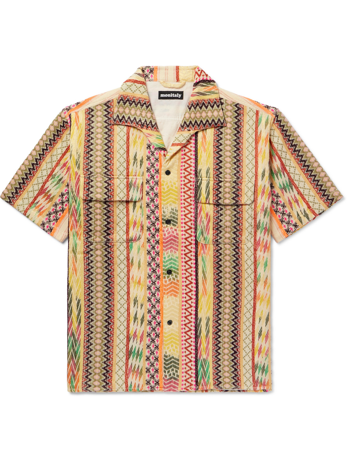 Monitaly 50's Milano Embroidered Cotton-blend Jacquard Shirt In Multi