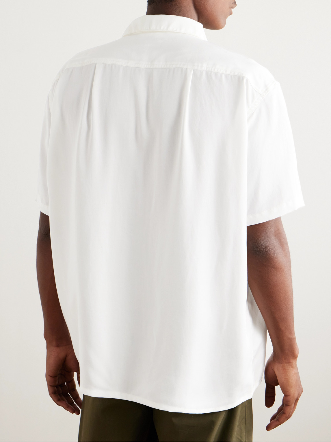 Shop Monitaly 50's Milano Lyocell Shirt In White
