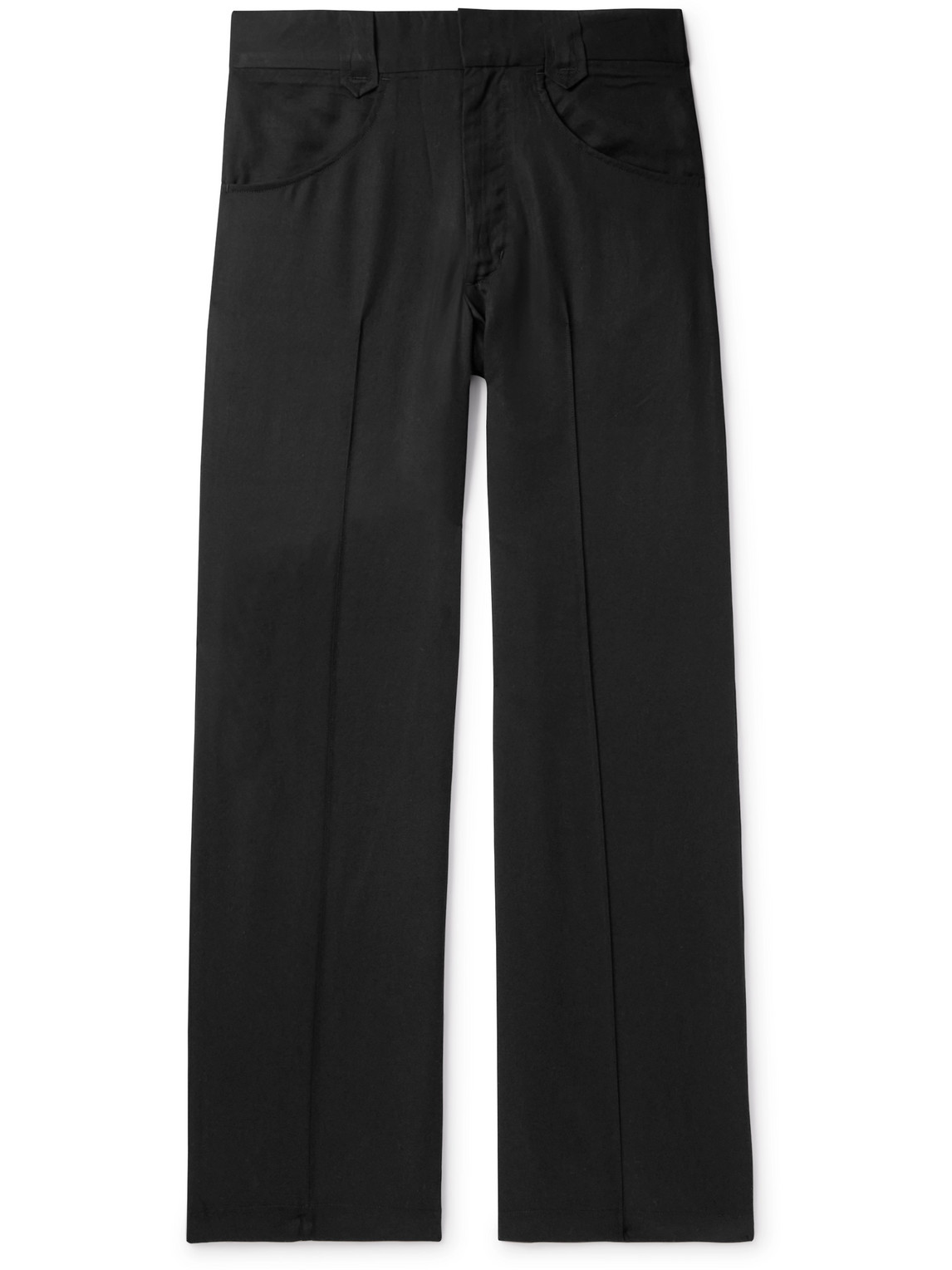 Monitaly Straight-leg Lyocell Trousers In Black