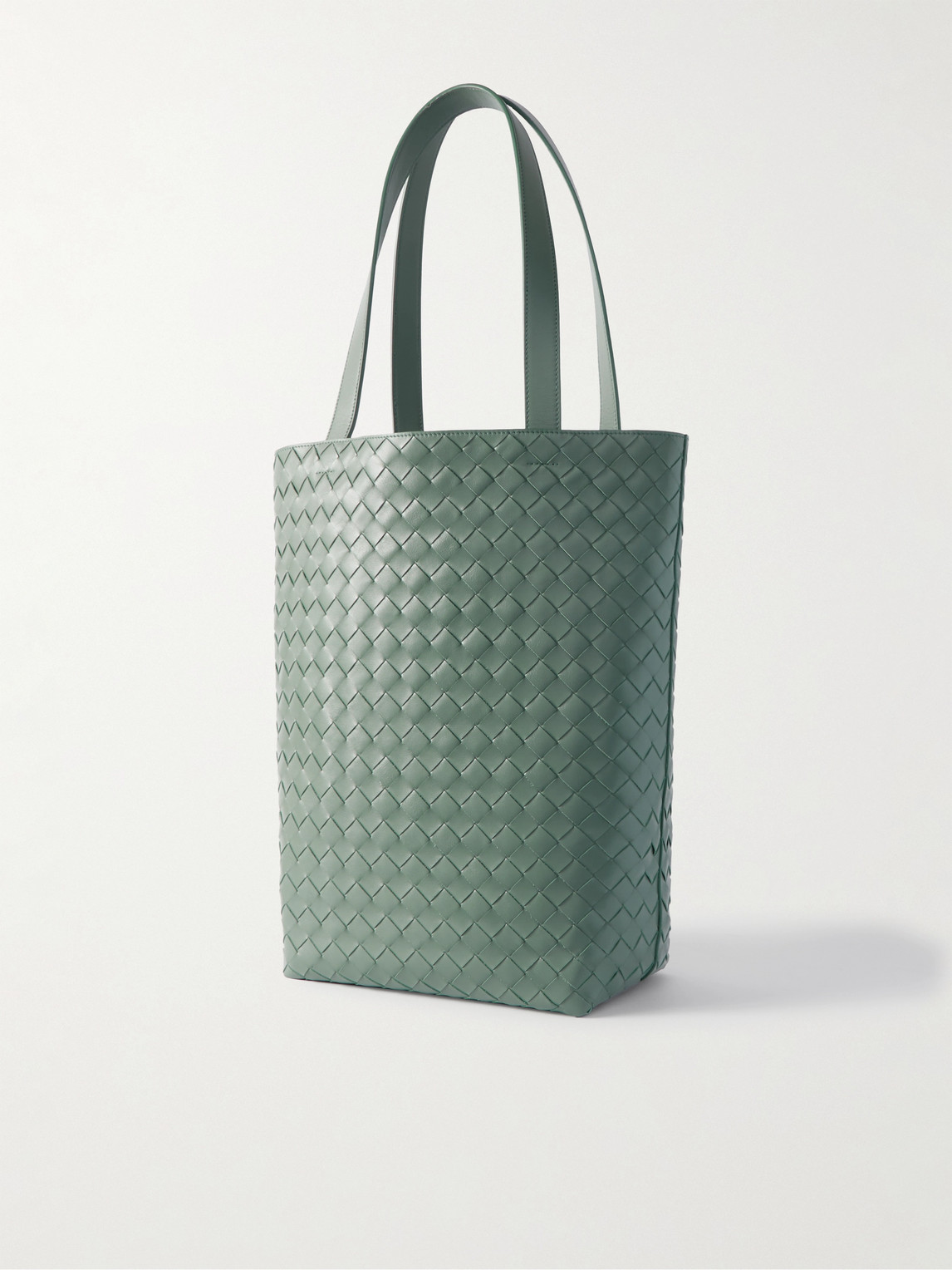 Shop Bottega Veneta Avenue Intrecciato Leather Tote Bag In Green