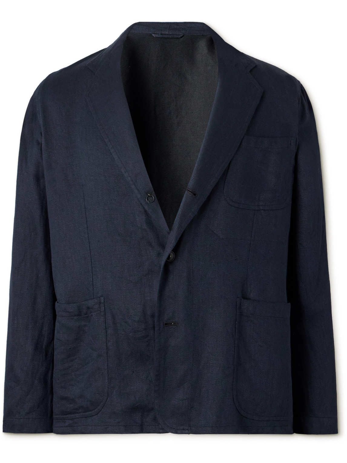 Kaptain Sunshine Unstructured Linen Suit Jacket In Blue