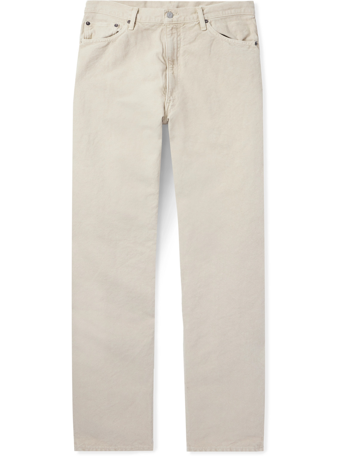 Kaptain Sunshine Straight-leg Cotton And Linen-blend Canvas Trousers In Neutrals