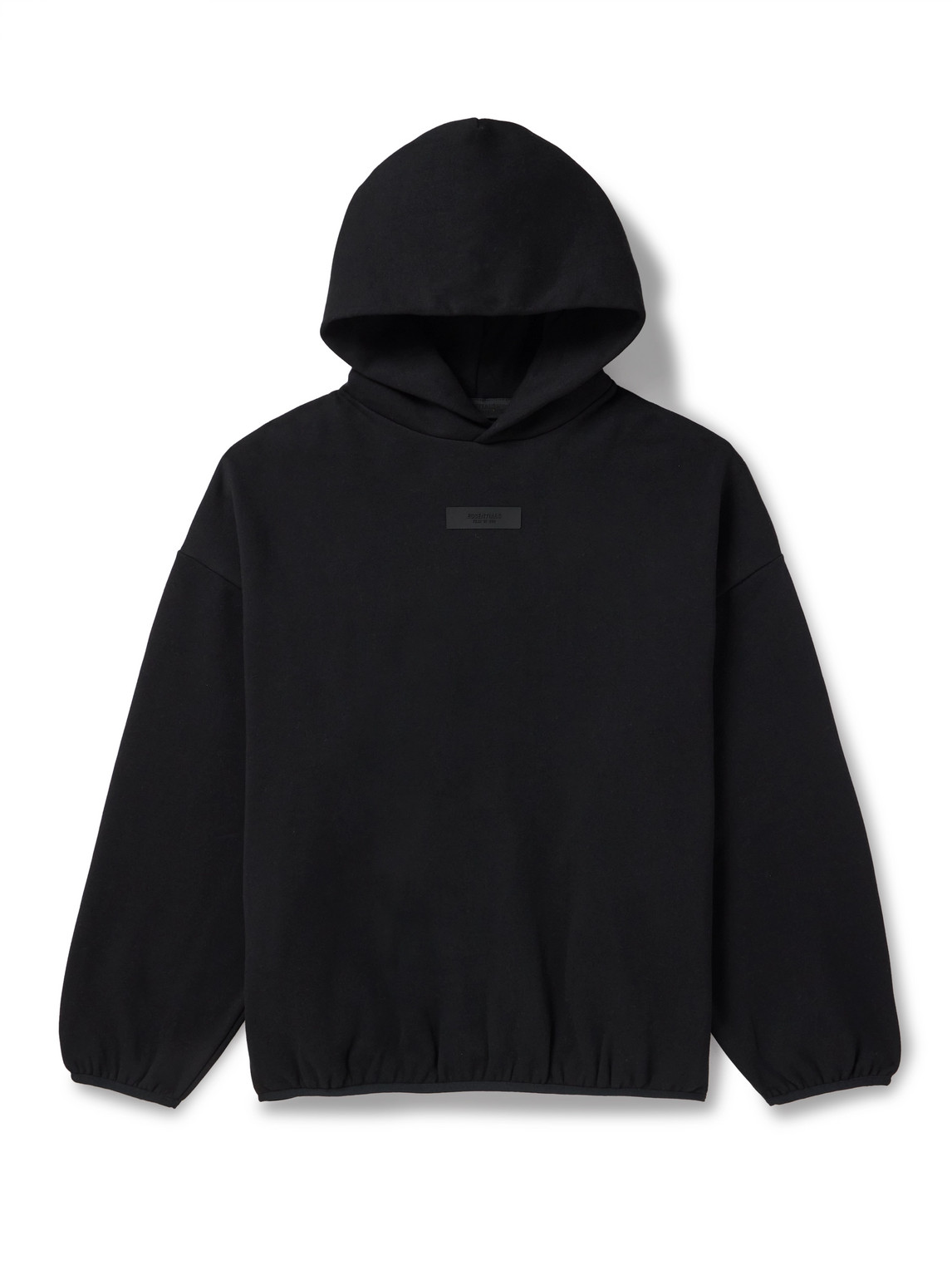 Essentials Logo-appliquéd Cotton-blend Jersey Hoodie In Black