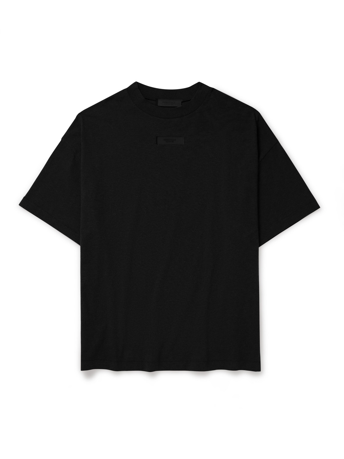 Essentials Logo-appliquéd Cotton-jersey T-shirt In Black