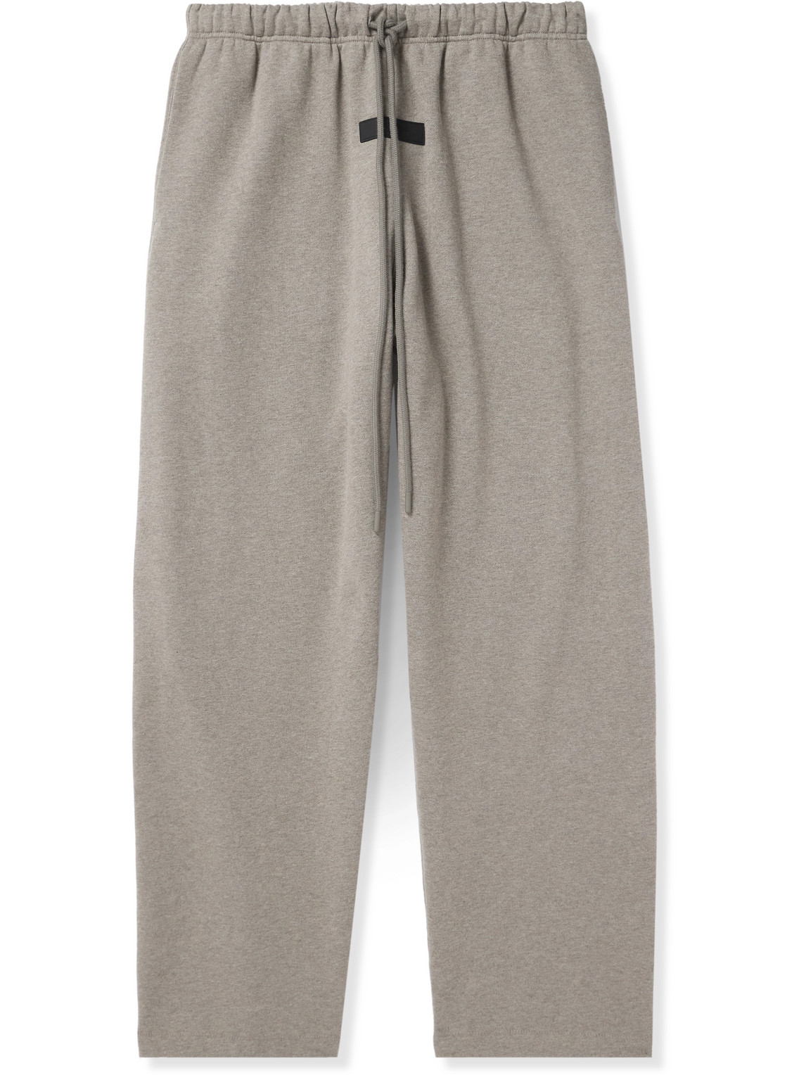 Essentials Wide-leg Logo-appliquéd Cotton-blend Jersey Sweatpants In Gray