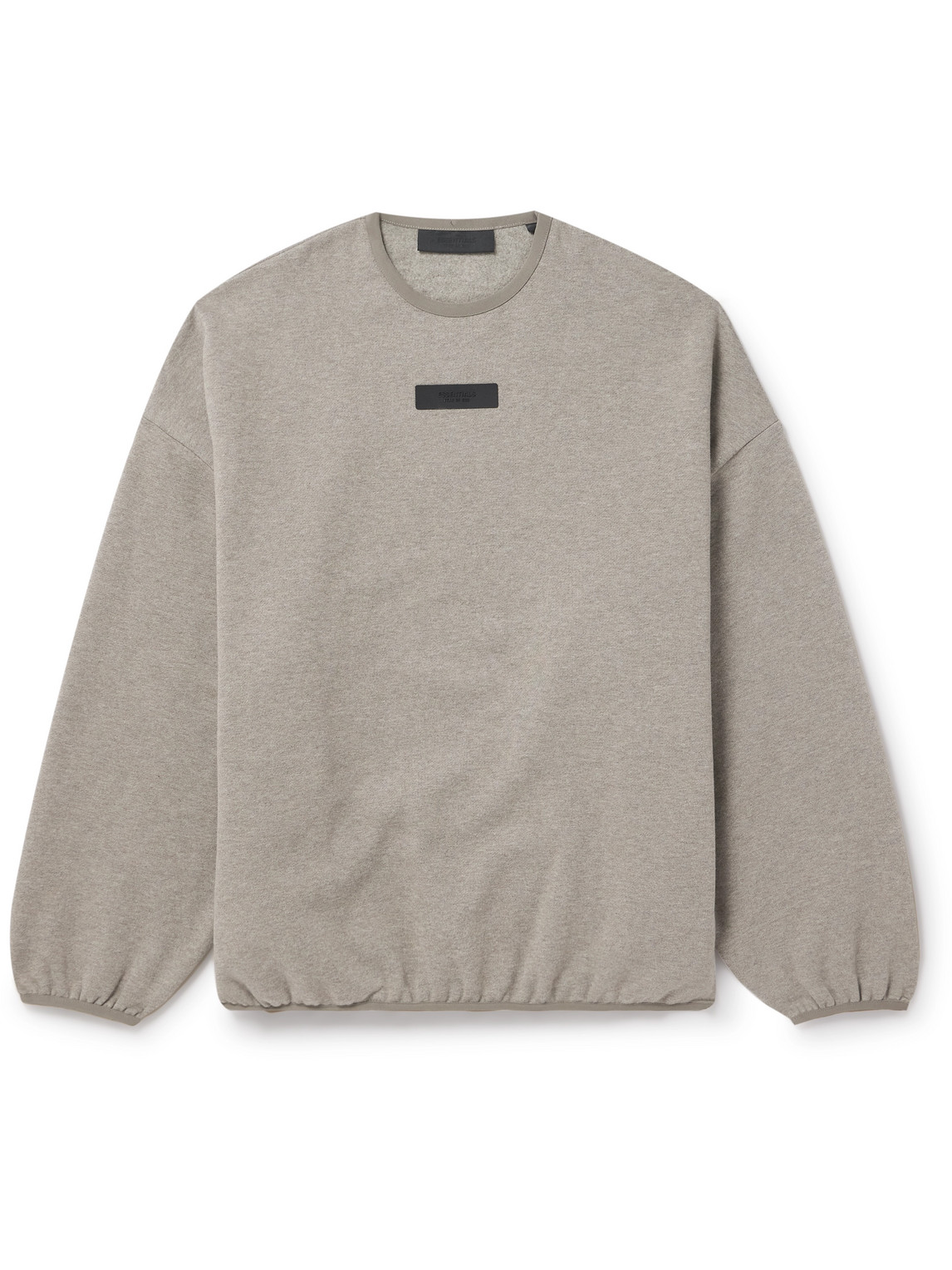 Essentials Oversized Logo-appliquéd Cotton-blend Jersey Sweatshirt In Gray
