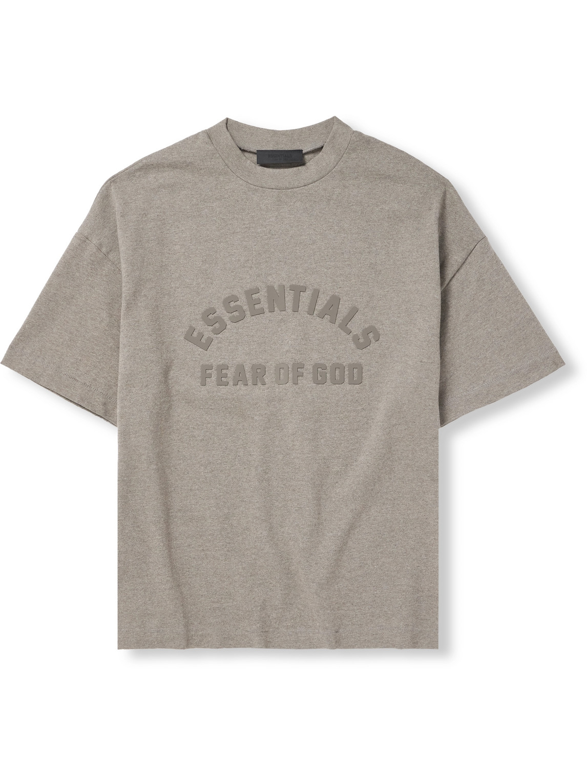 Essentials Oversized Logo-appliquéd Cotton-jersey T-shirt In Gray