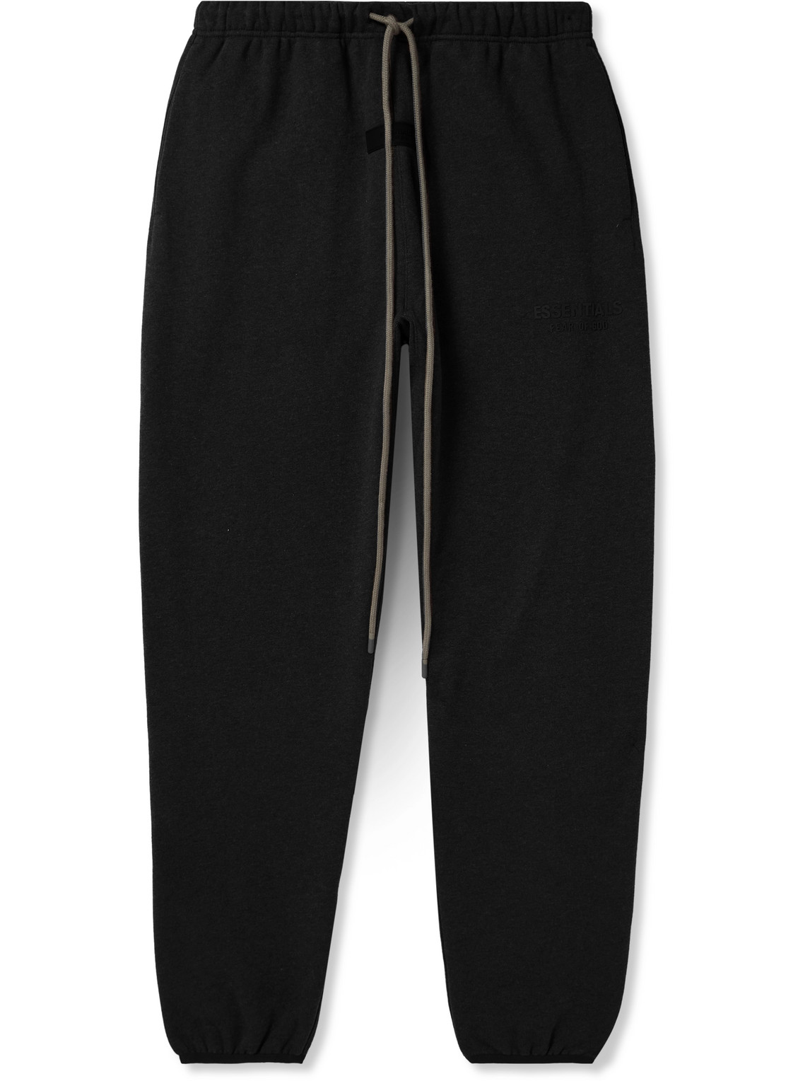 Essentials Logo-appliquéd Cotton-blend Twill Drawstring Trousers In Black