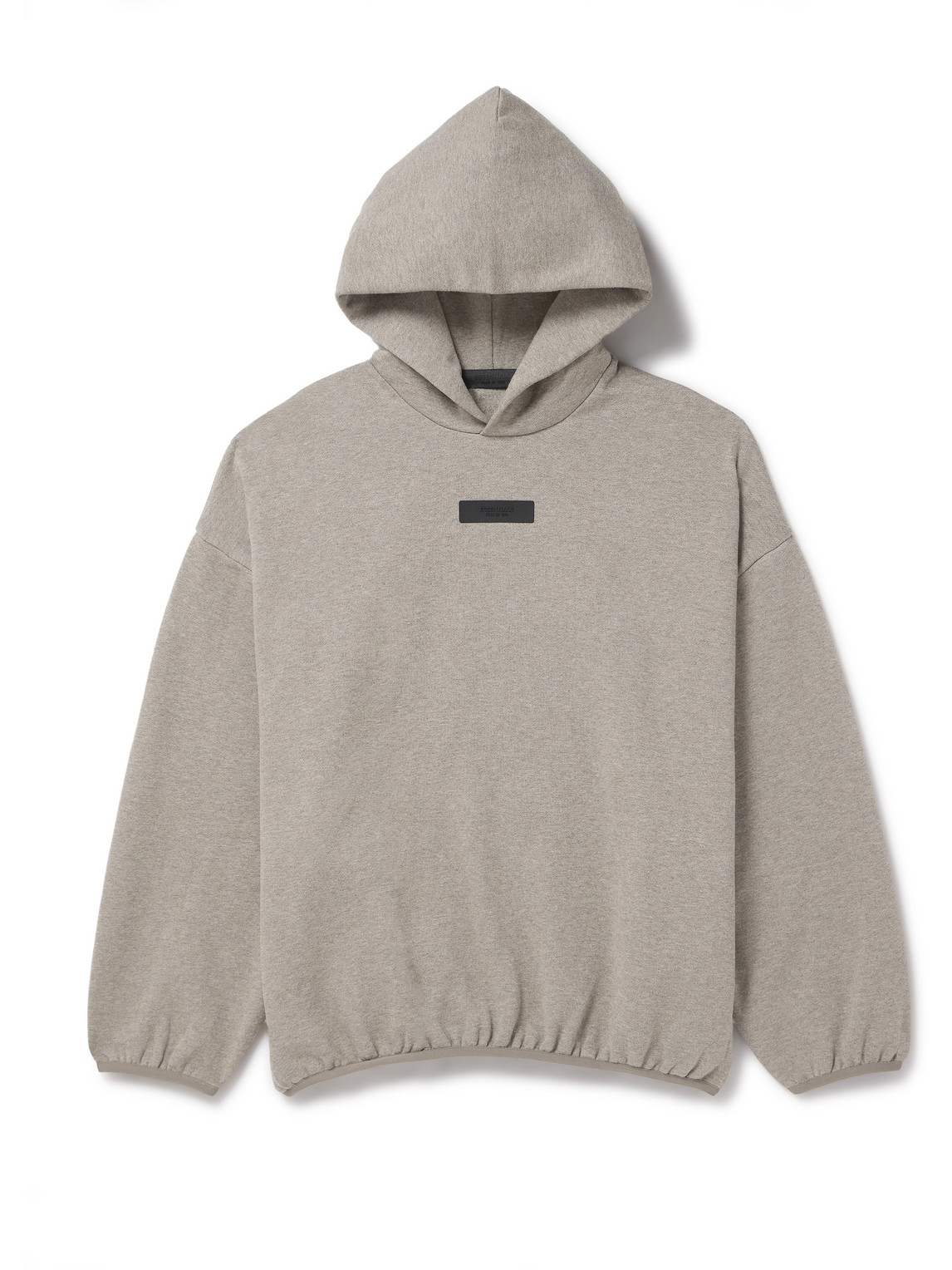 Essentials Logo-appliquéd Cotton-blend Jersey Hoodie In Gray