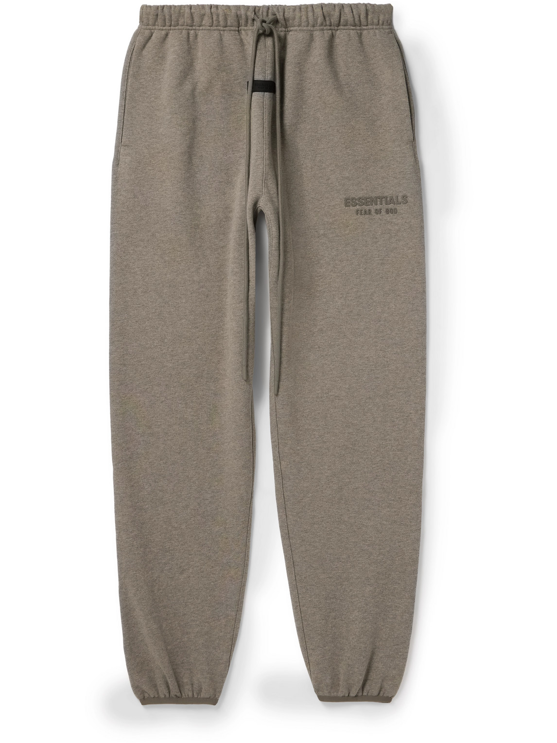 Essentials Logo-appliquéd Cotton-blend Jersey Sweatpants In Gray