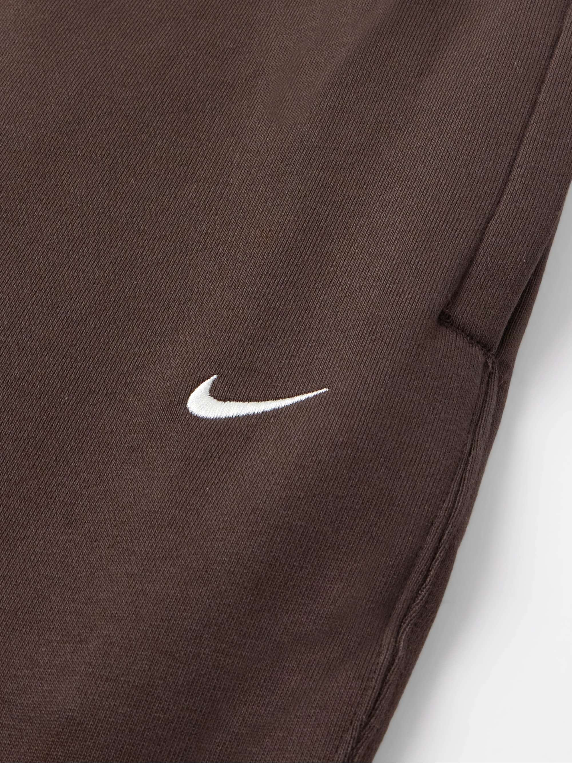 NIKE Solo Swoosh Tapered Logo-Embroidered Cotton-Blend Jersey ...
