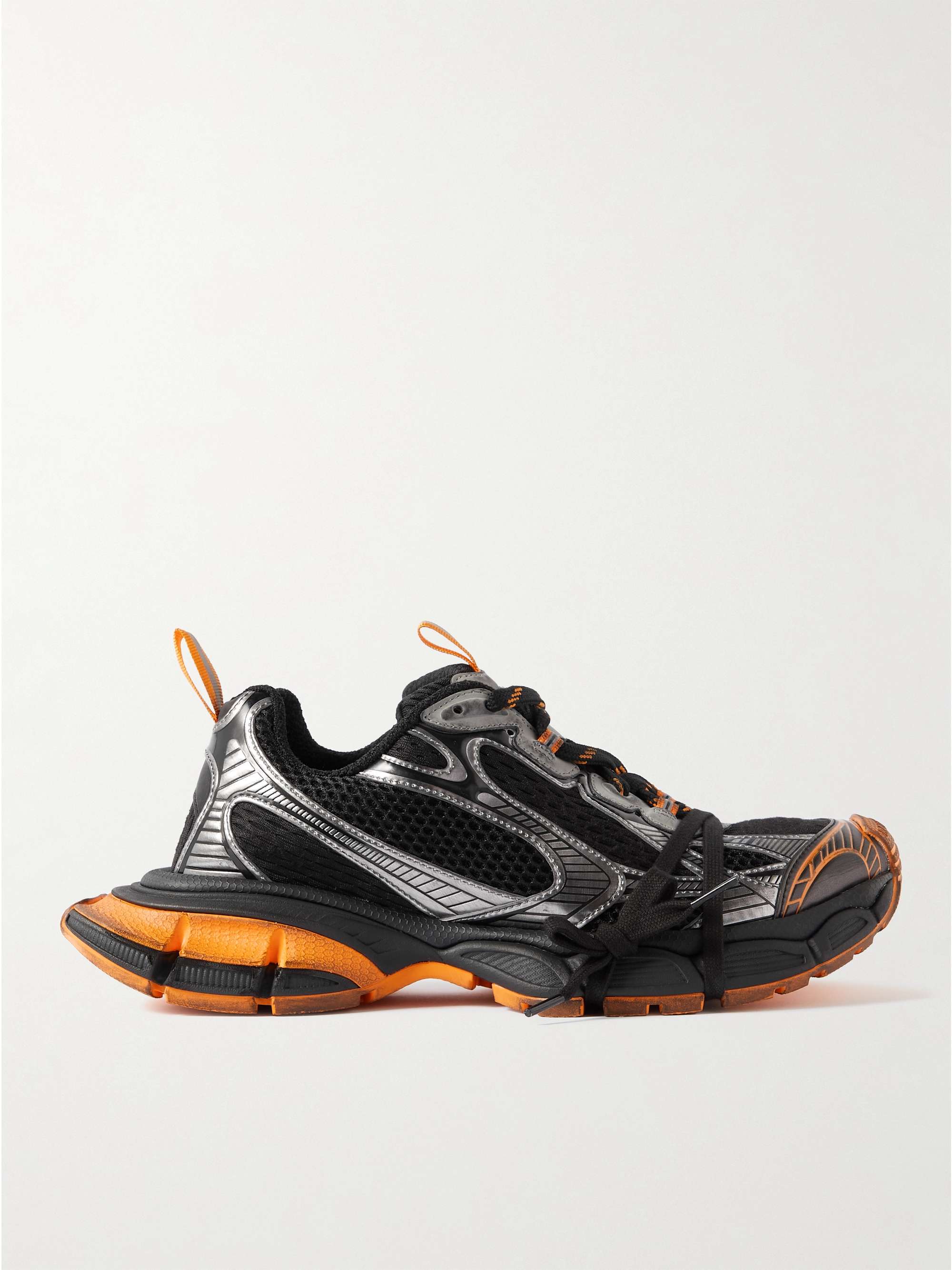 BALENCIAGA 3XL Distressed Mesh and Rubber Sneakers for Men | MR PORTER