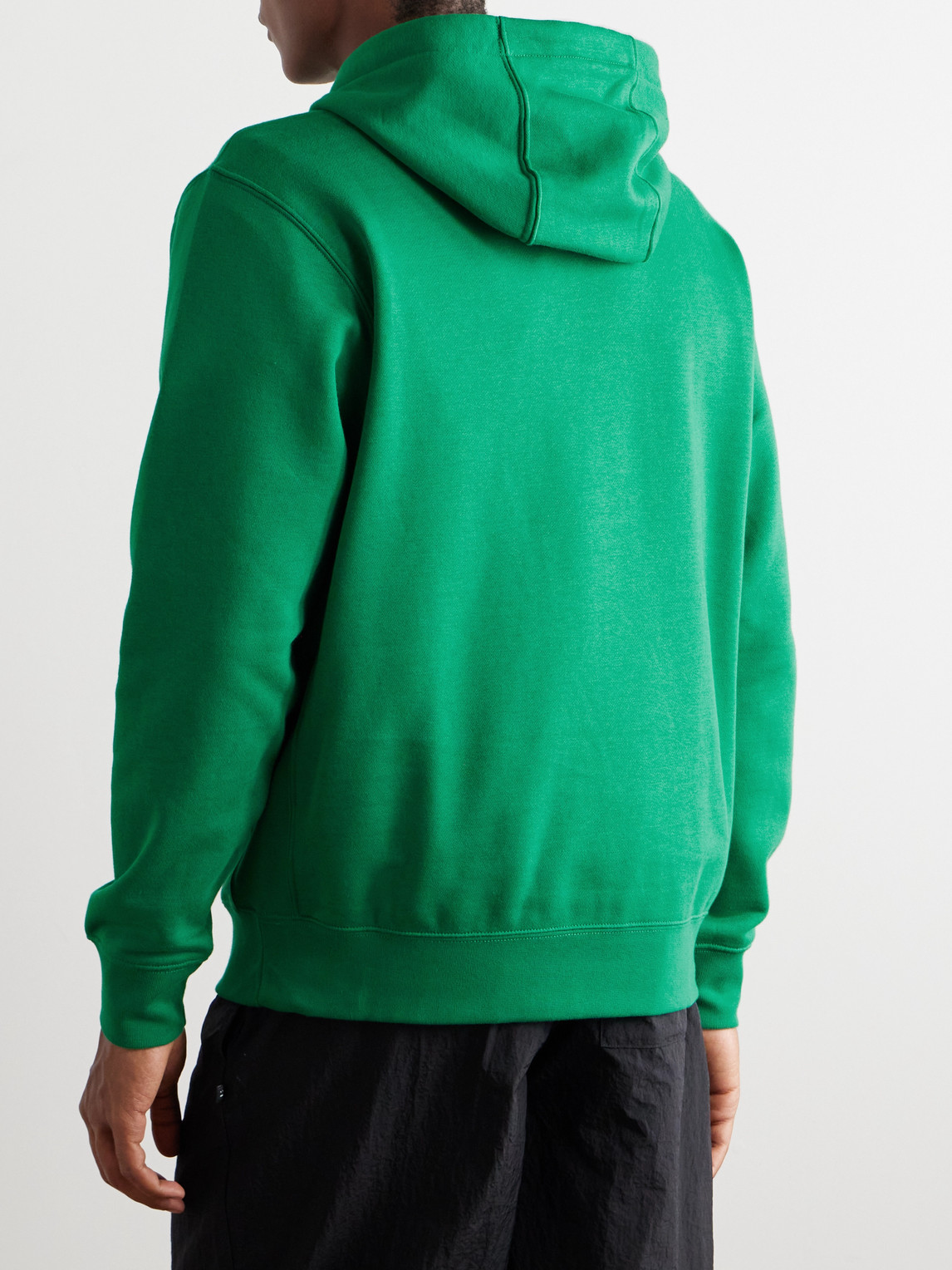 Shop Nike Sportswear Club Logo-embroidered Cotton-blend Jersey Hoodie In Green