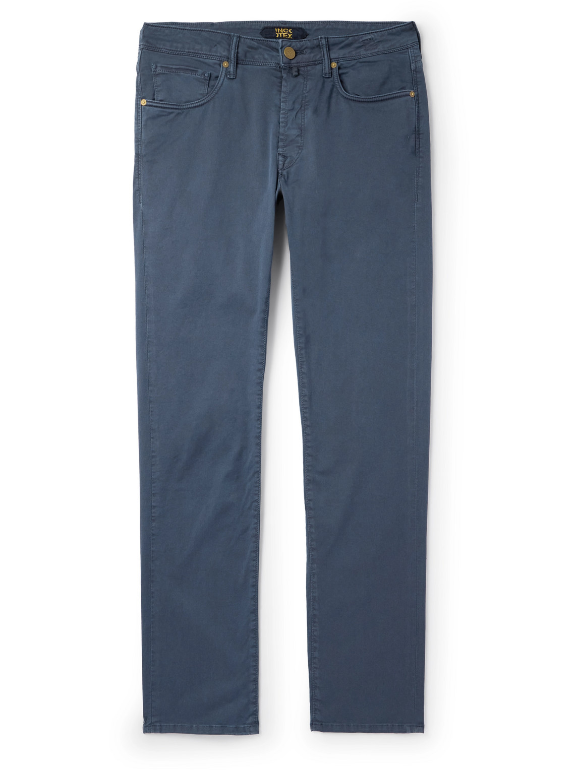 Incotex Slim-fit Cotton-blend Trousers In Blue
