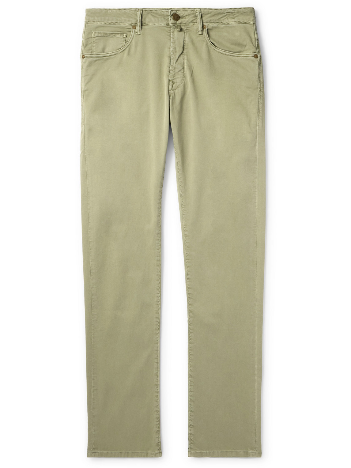 Incotex Slim-fit Cotton-blend Trousers In Green