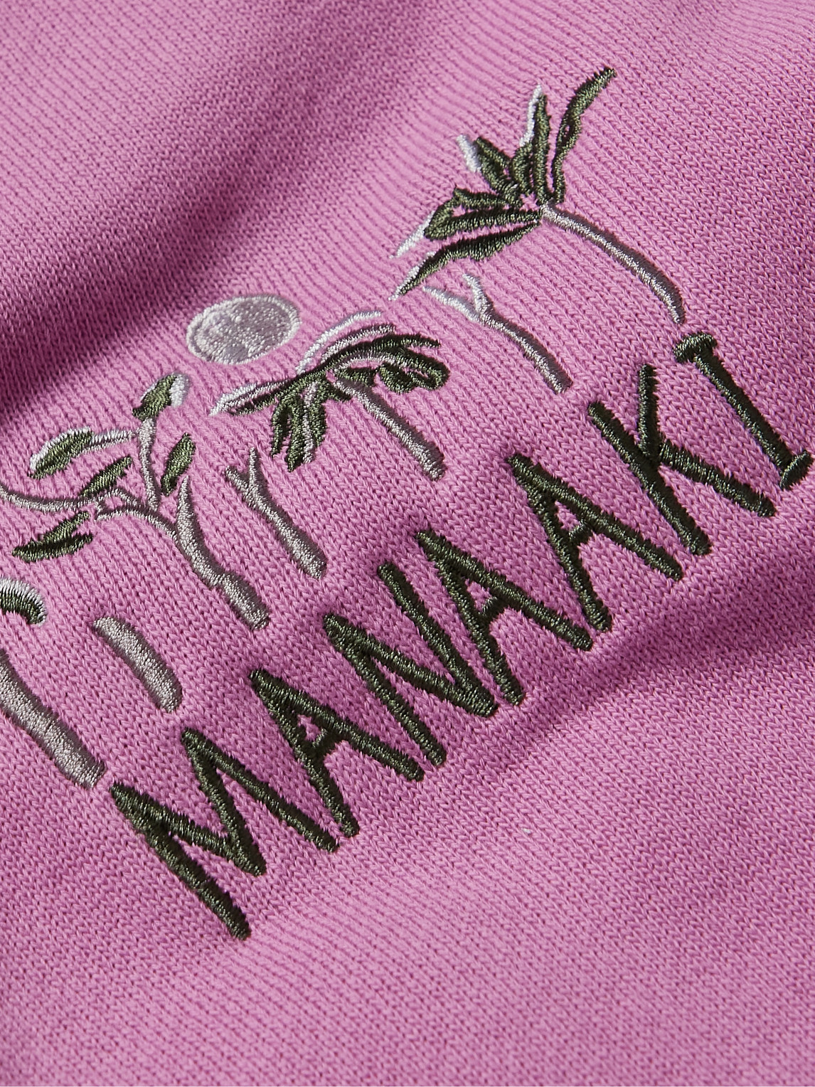 Shop Manaaki Logo-embroidered Cotton-jersey Sweatshirt In Purple
