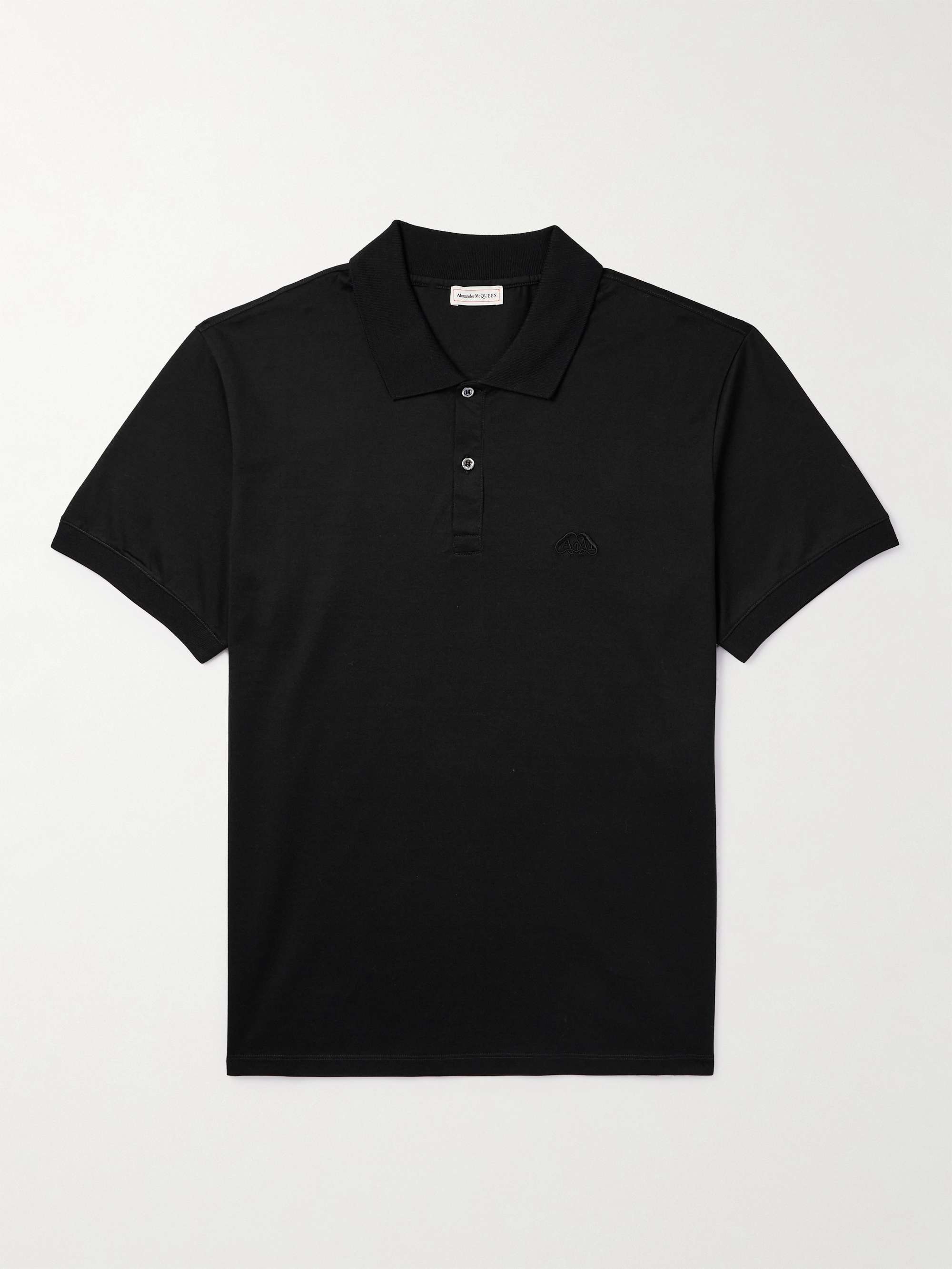 ALEXANDER MCQUEEN Logo-Embroidered Cotton-Jersey Polo Shirt for Men ...