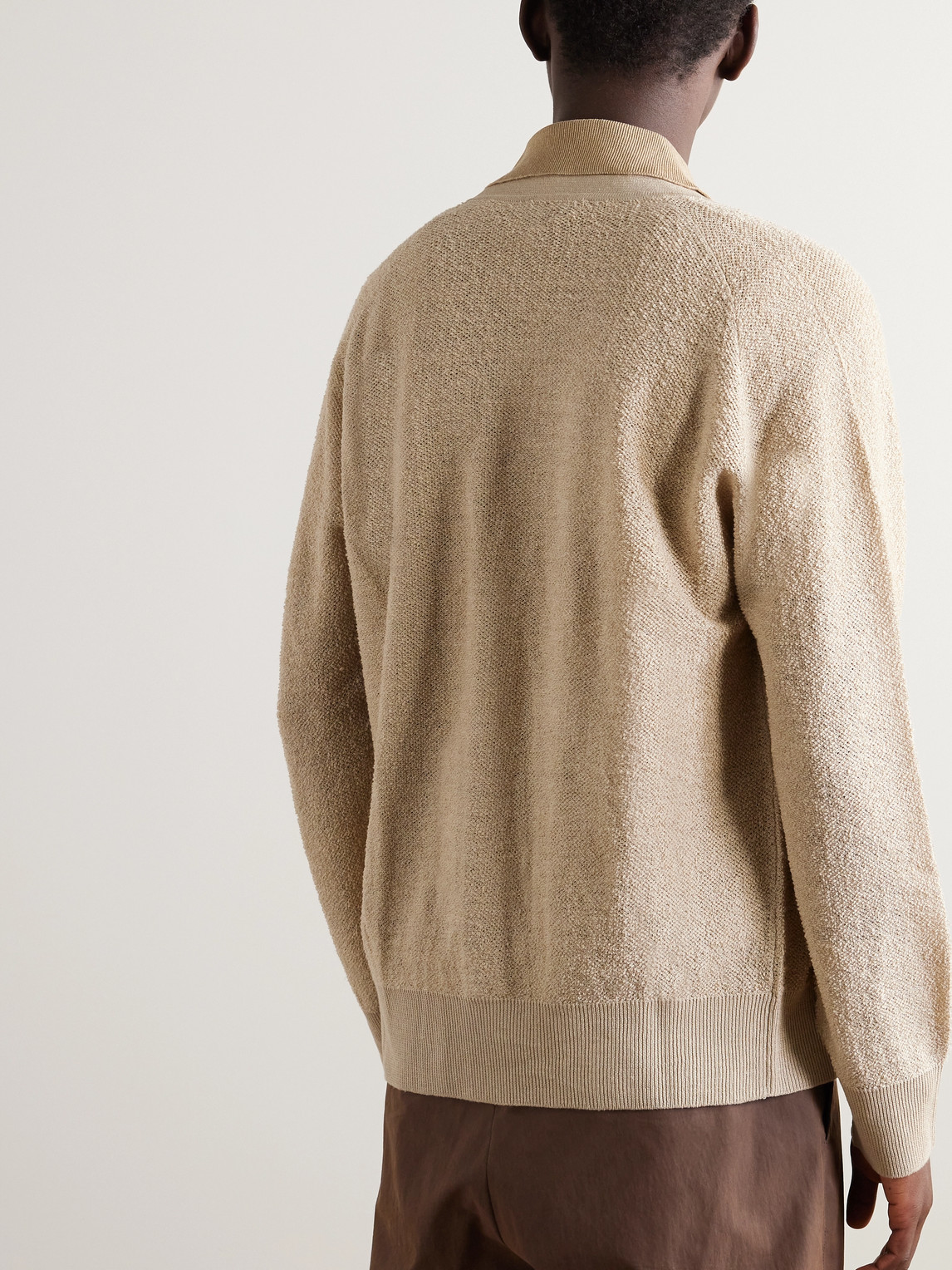 Shop Piacenza 1733 Open-knit Linen And Cotton-blend Cardigan In Neutrals