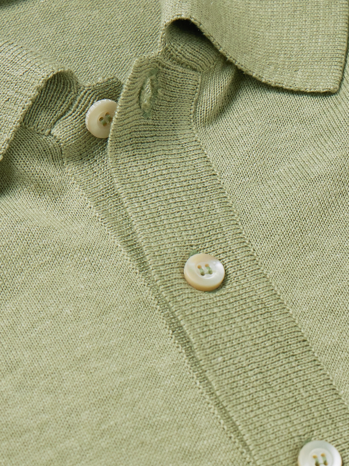 Shop Piacenza 1733 Silk And Linen-blend Polo Shirt In Green