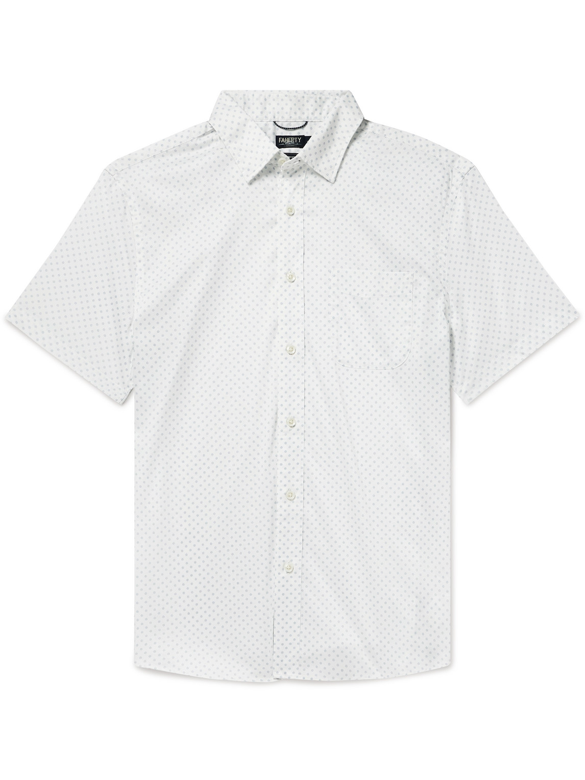 Faherty Movement Printed Supima Cotton-blend Shirt In White