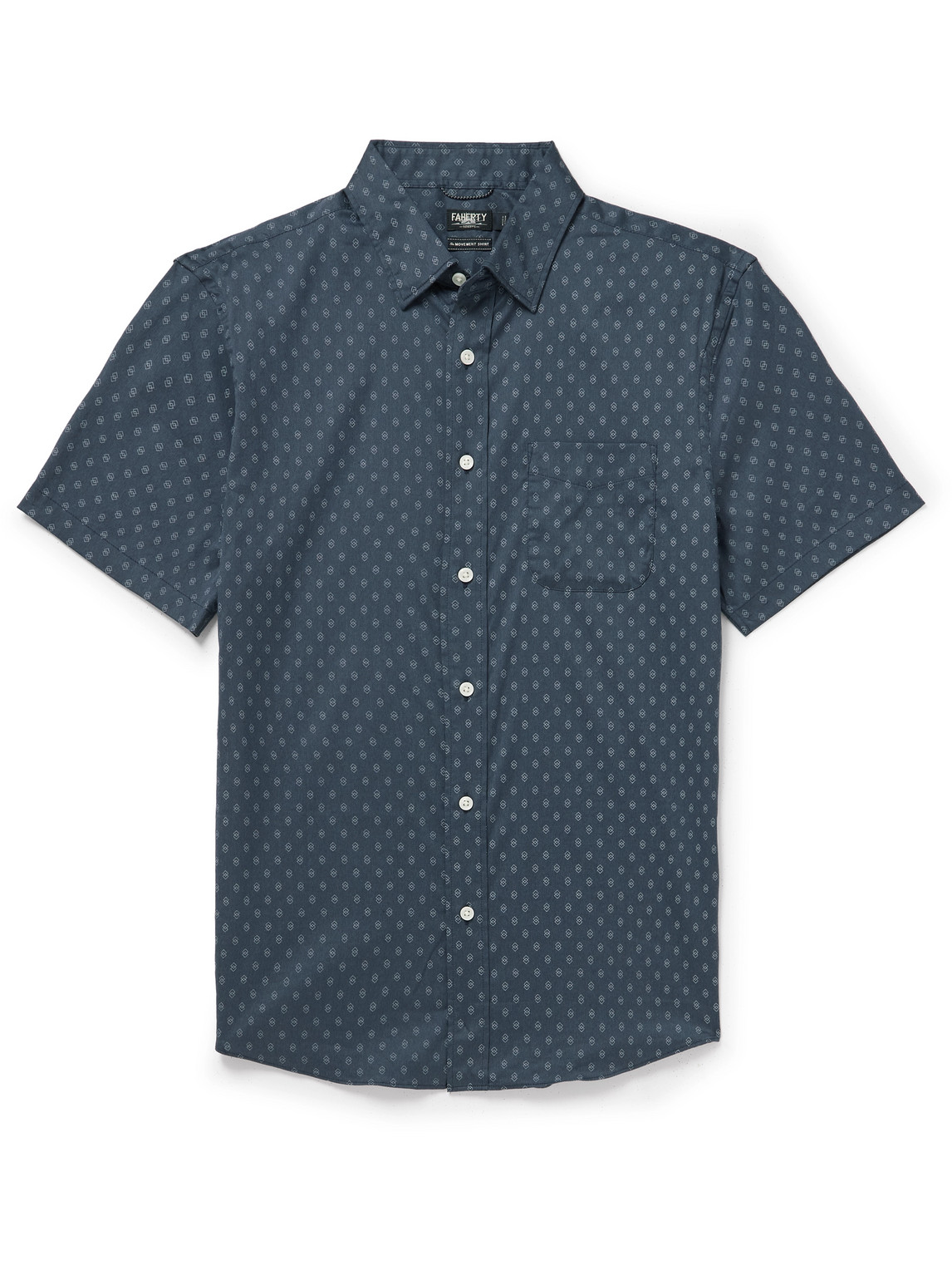 Faherty Movement Printed Supima Cotton-blend Shirt In Blue